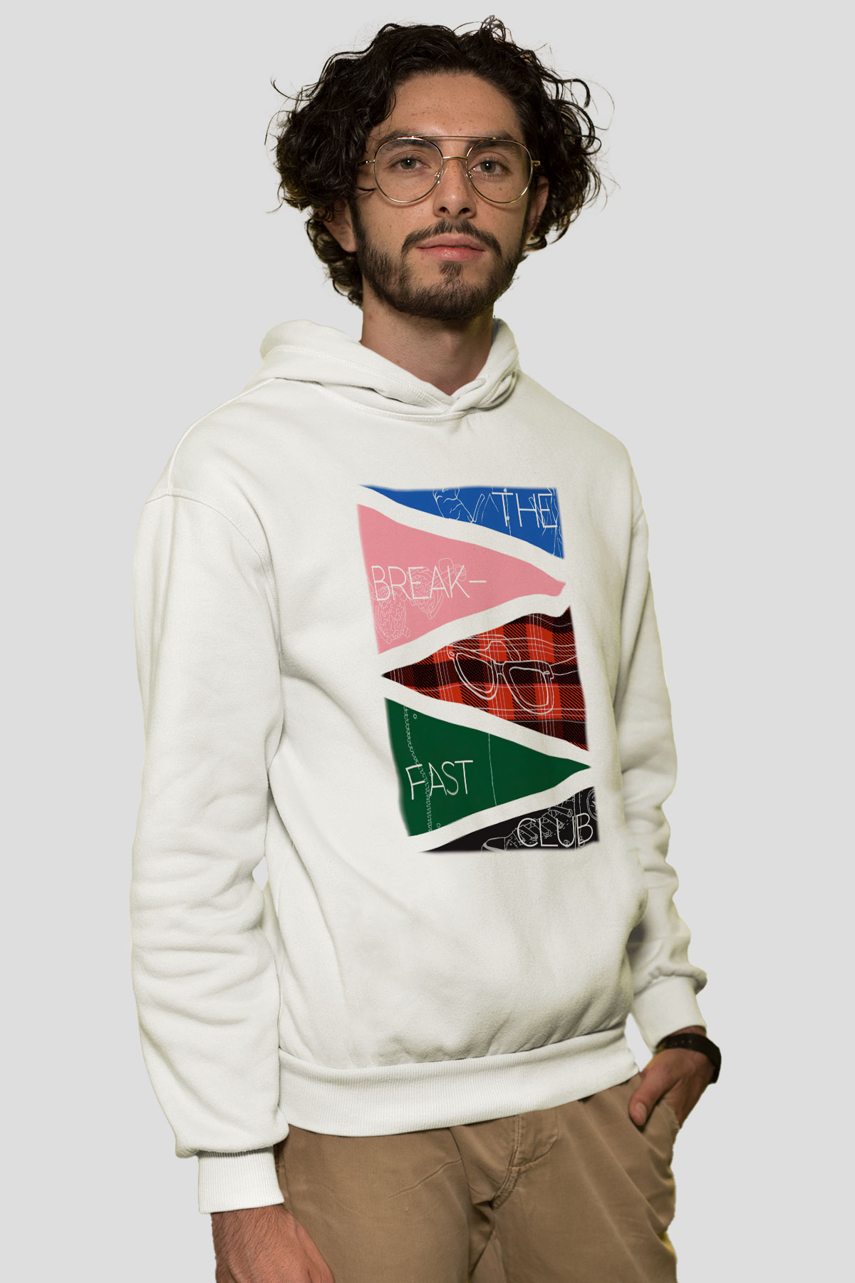 Breakfast Club Beyaz Unisex Kapşonlu Sweatshirt