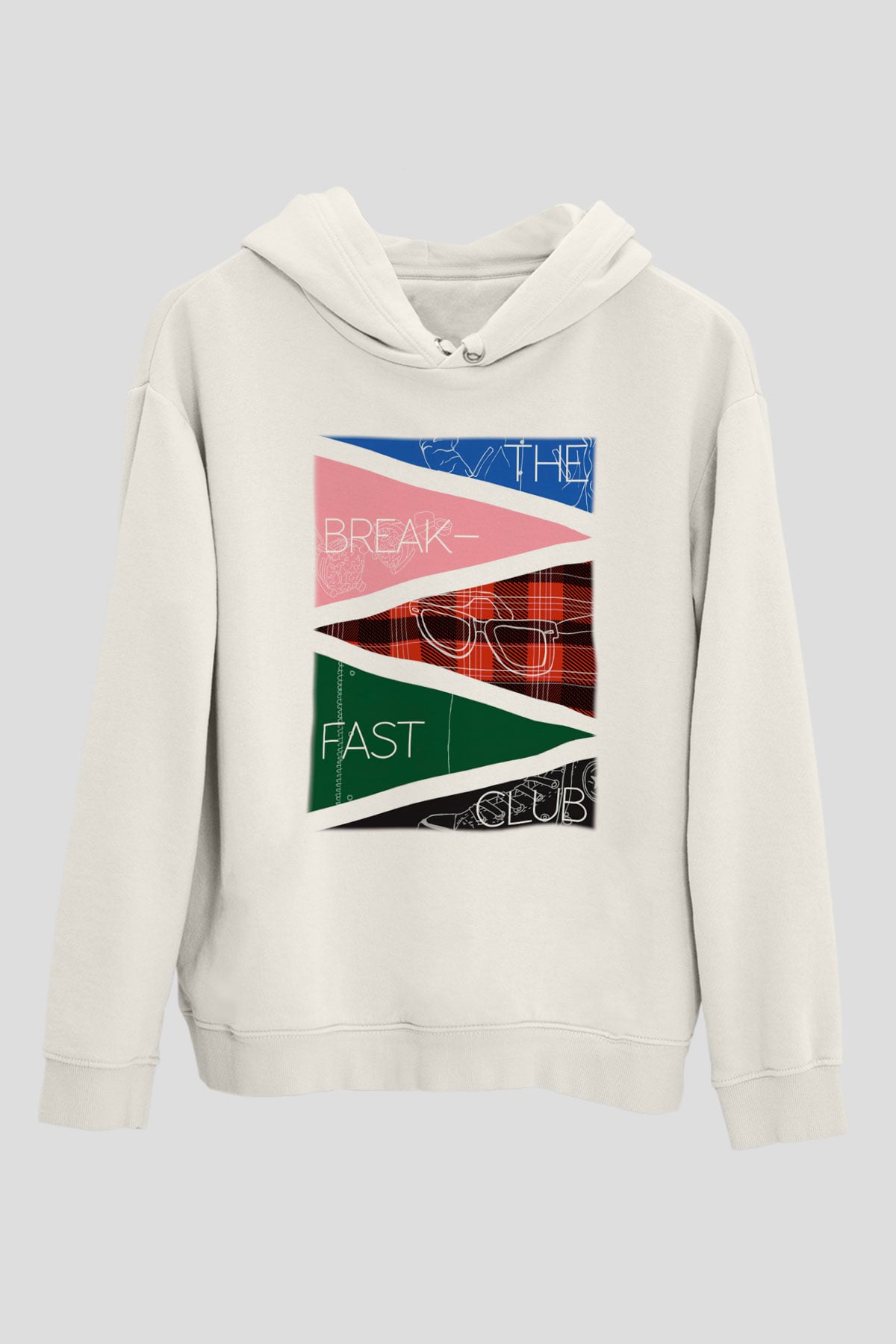 Breakfast Club Beyaz Unisex Kapşonlu Sweatshirt