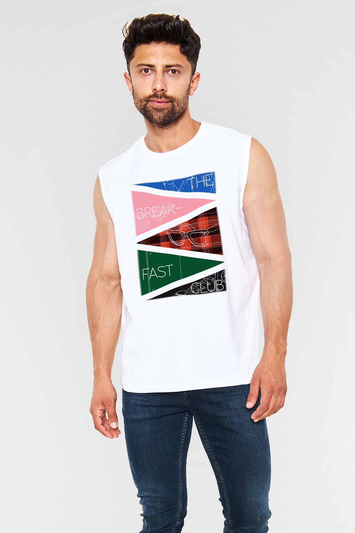 Breakfast Club Beyaz Unisex Kolsuz Tişört