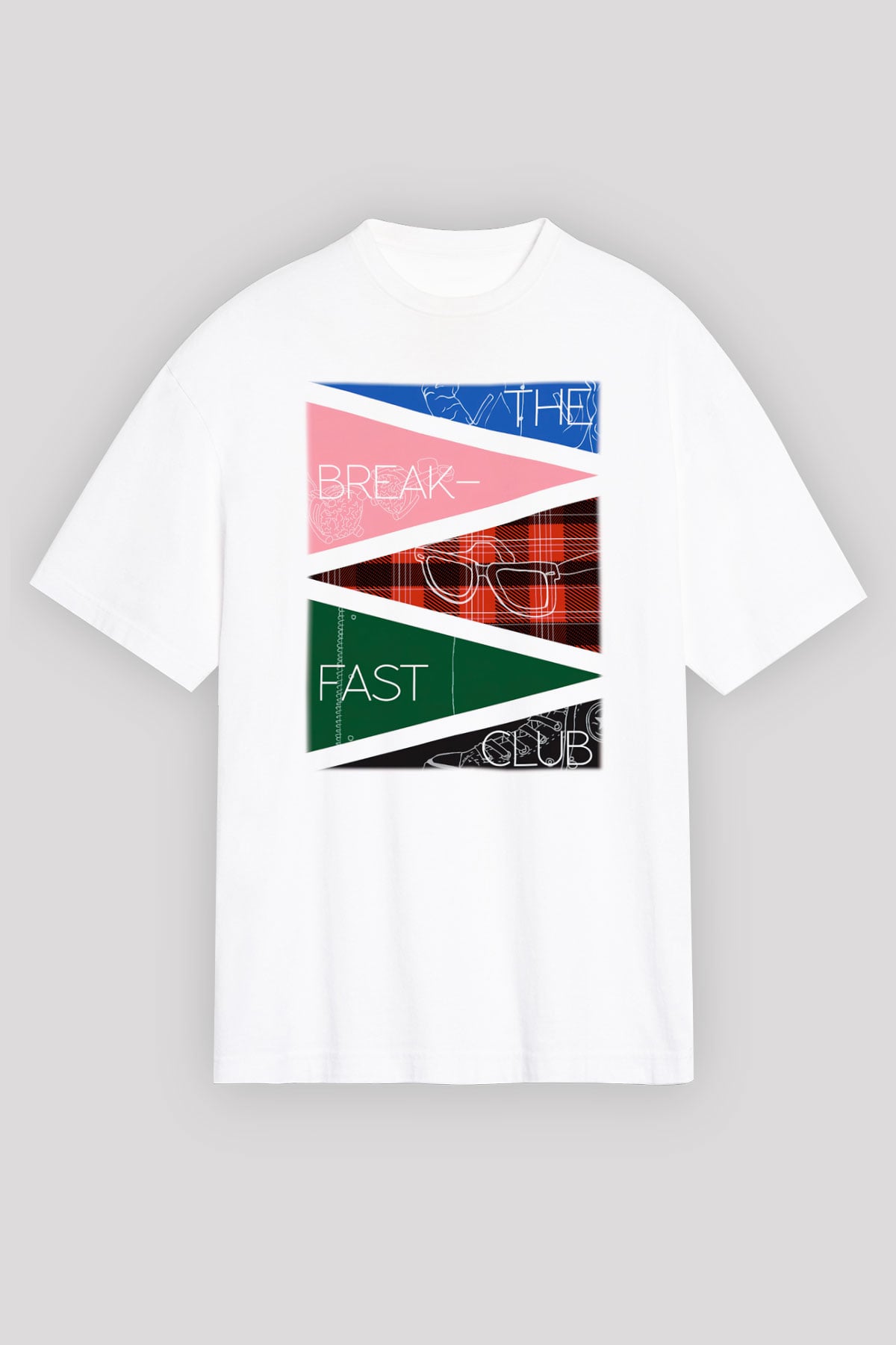 Breakfast Club Beyaz Unisex Oversize Tişört