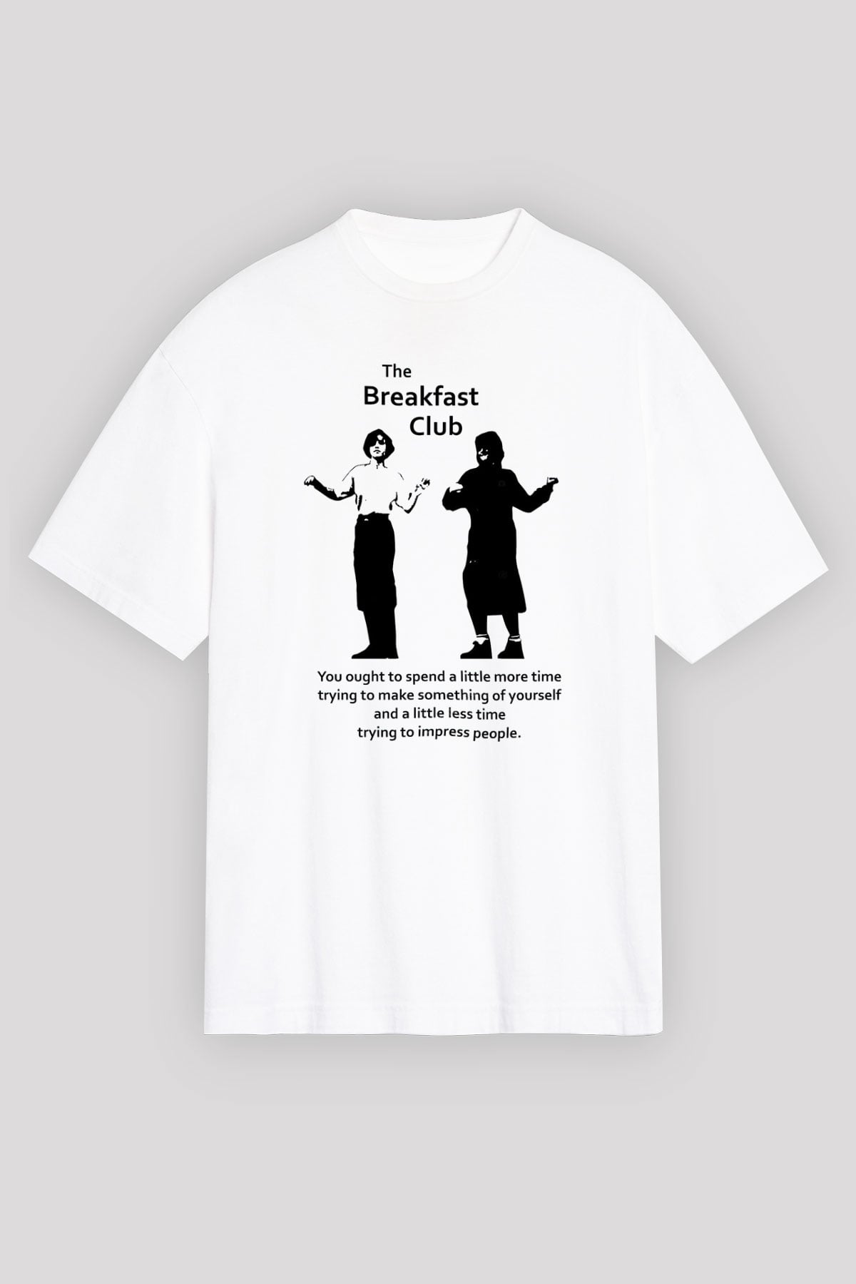 Breakfast Club Beyaz Unisex Oversize Tişört