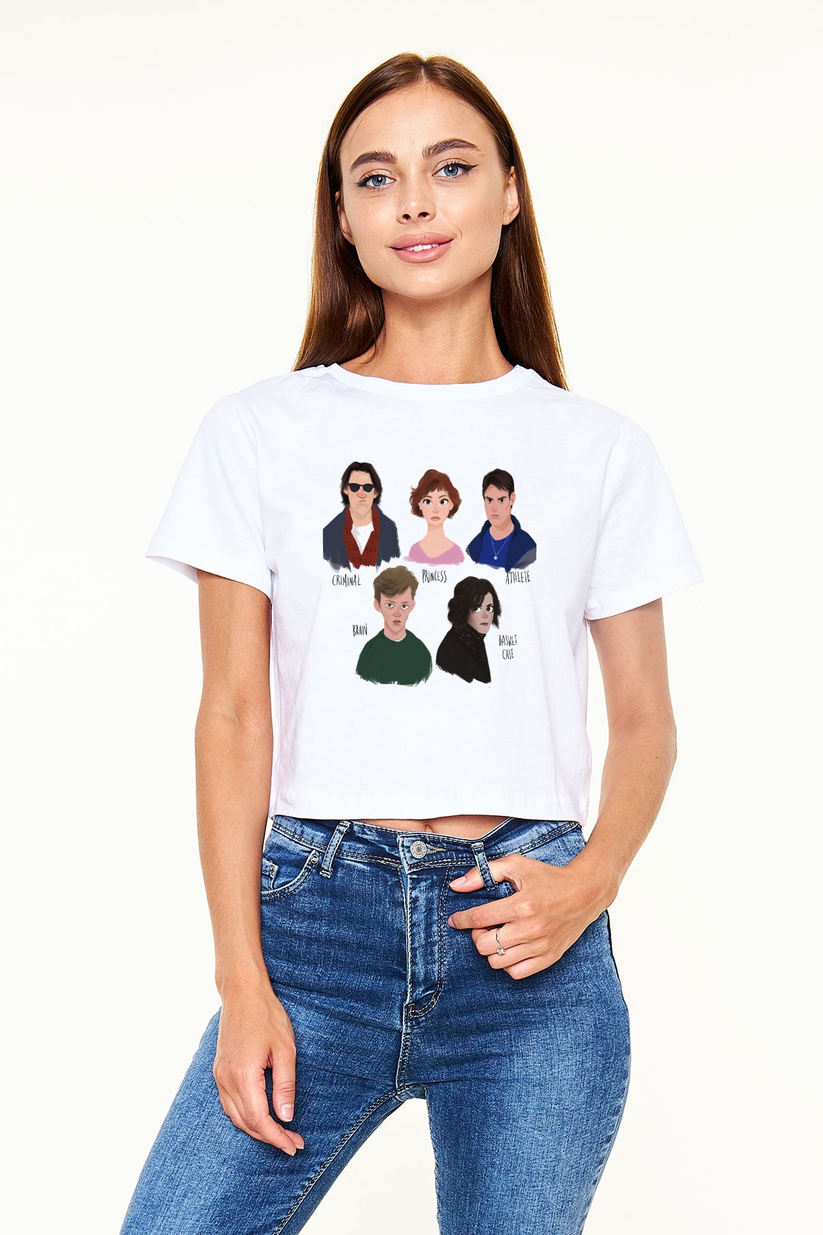 Breakfast Club Beyaz Unisex Oversize Tişört