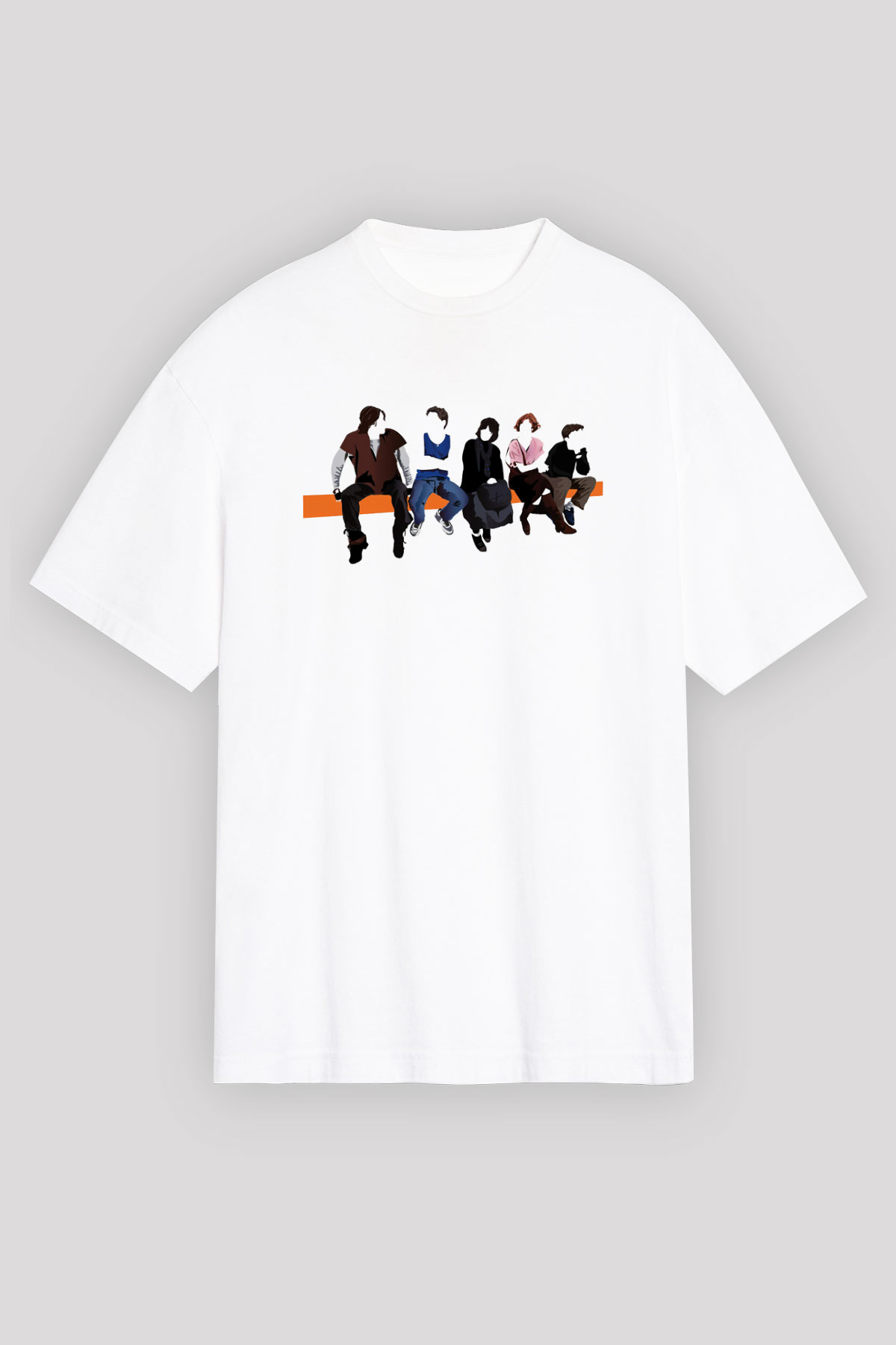Breakfast Club Beyaz Unisex Oversize Tişört