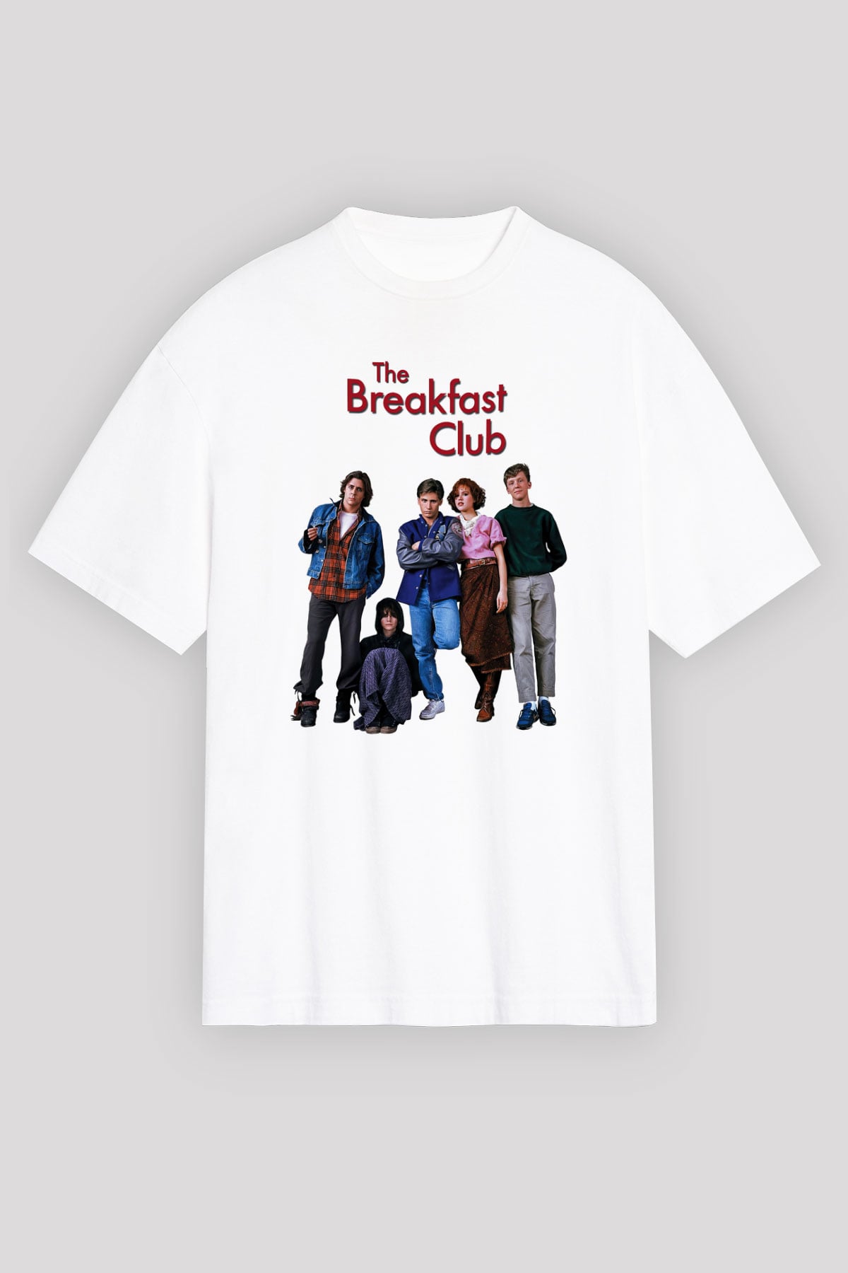 Breakfast Club Beyaz Unisex Oversize Tişört
