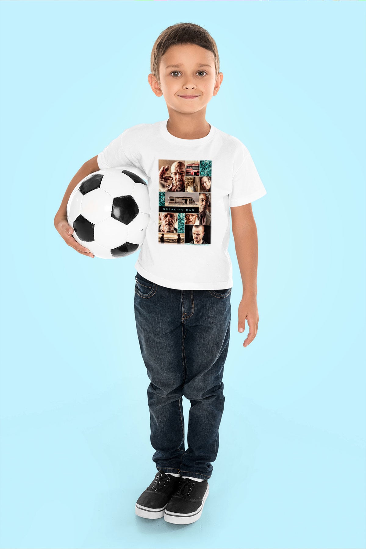 Breaking Bad Heisenberg Baskılı Beyaz Unisex Çocuk Tişört