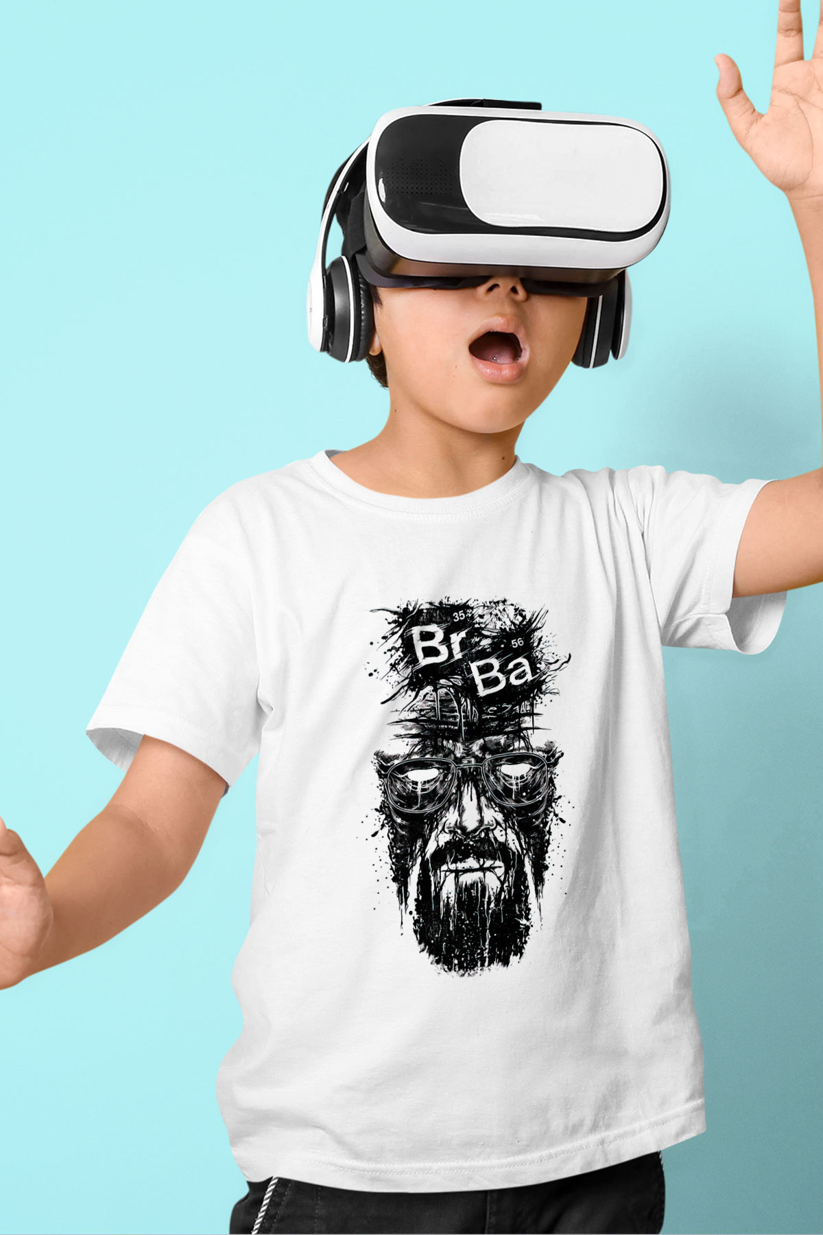 Breaking Bad Heisenberg Baskılı Beyaz Unisex Çocuk Tişört