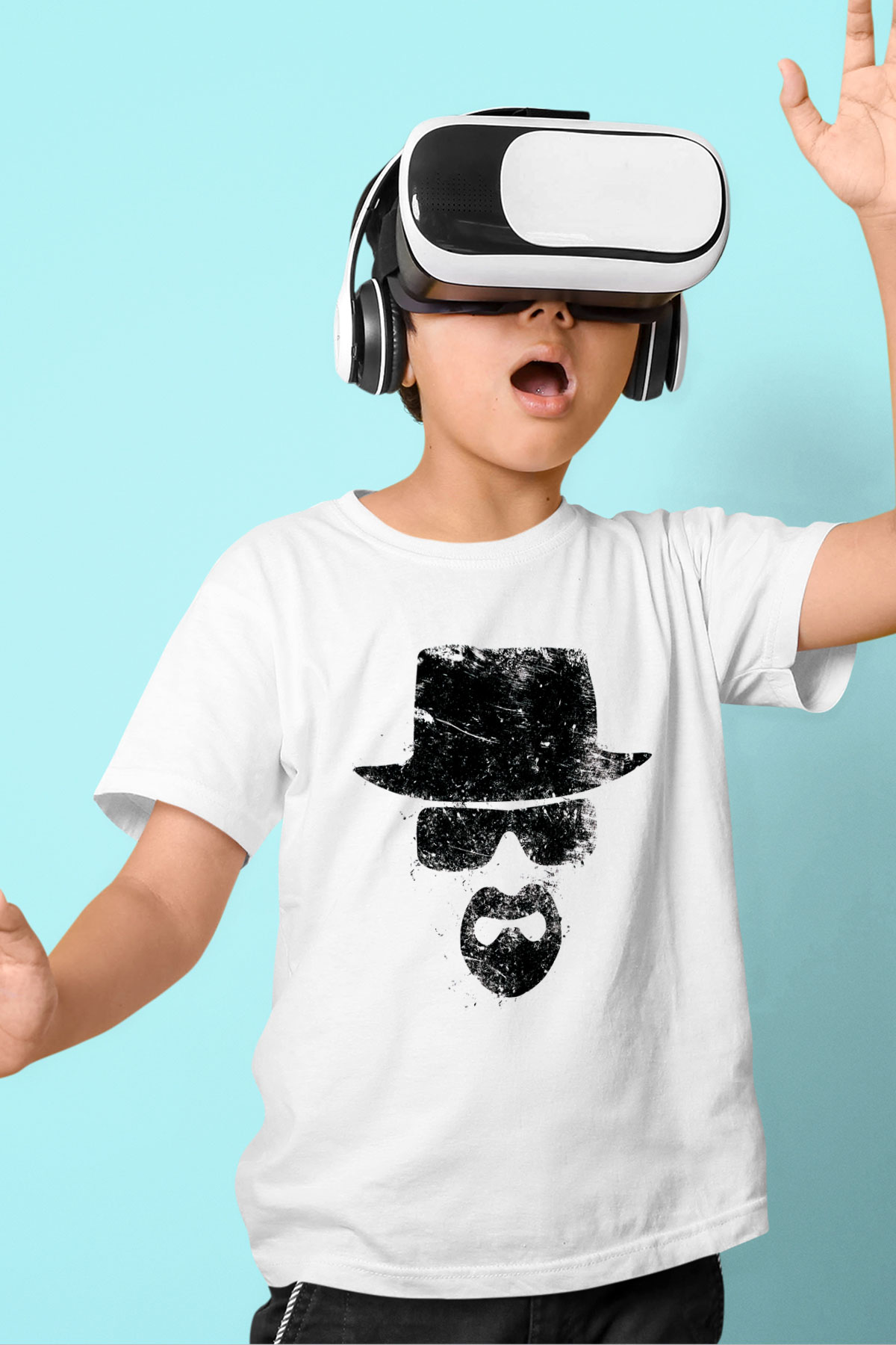Breaking Bad Heisenberg Baskılı Beyaz Unisex Çocuk Tişört