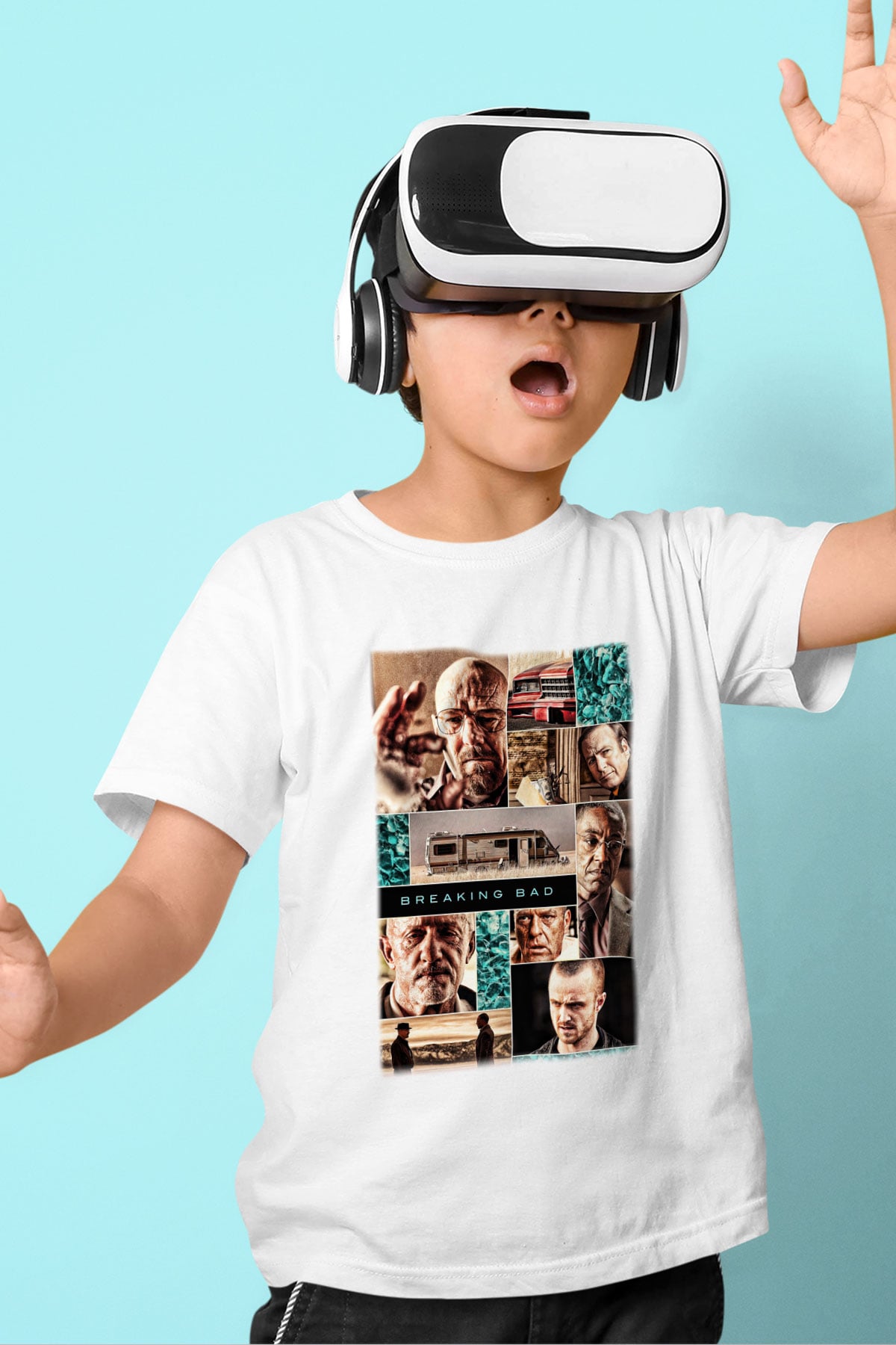 Breaking Bad Heisenberg Baskılı Beyaz Unisex Çocuk Tişört