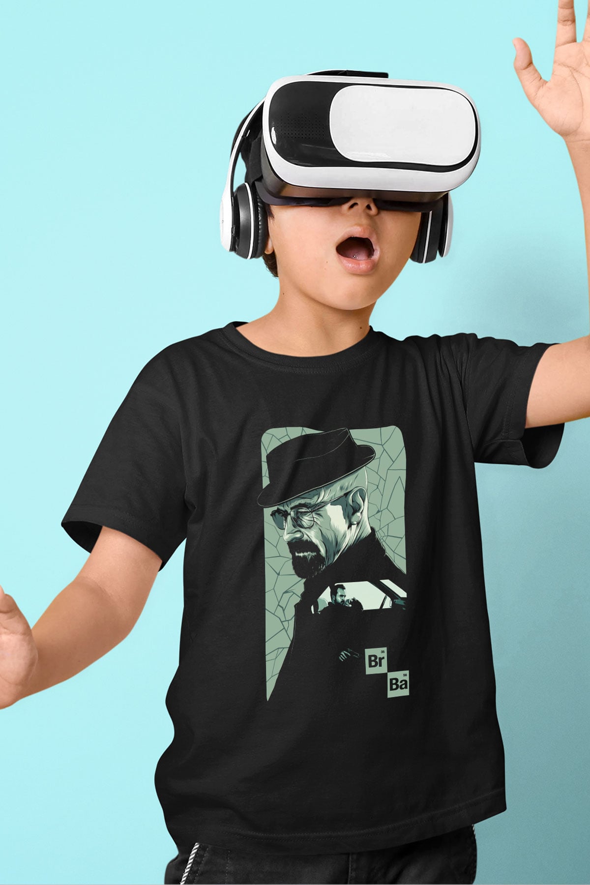 Breaking Bad Heisenberg Baskılı Siyah Unisex Çocuk Tişört