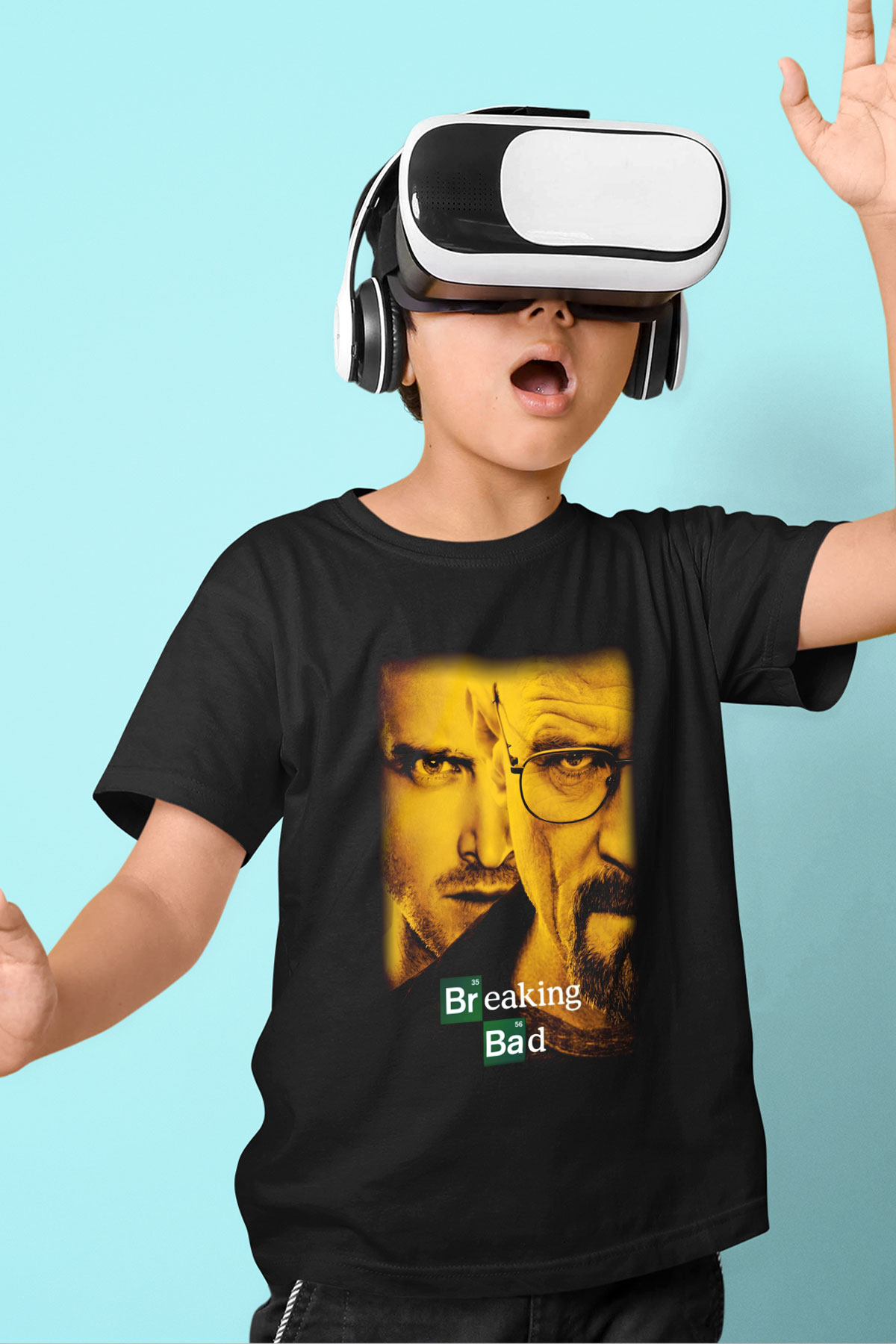 Breaking Bad Heisenberg Baskılı Siyah Unisex Çocuk Tişört