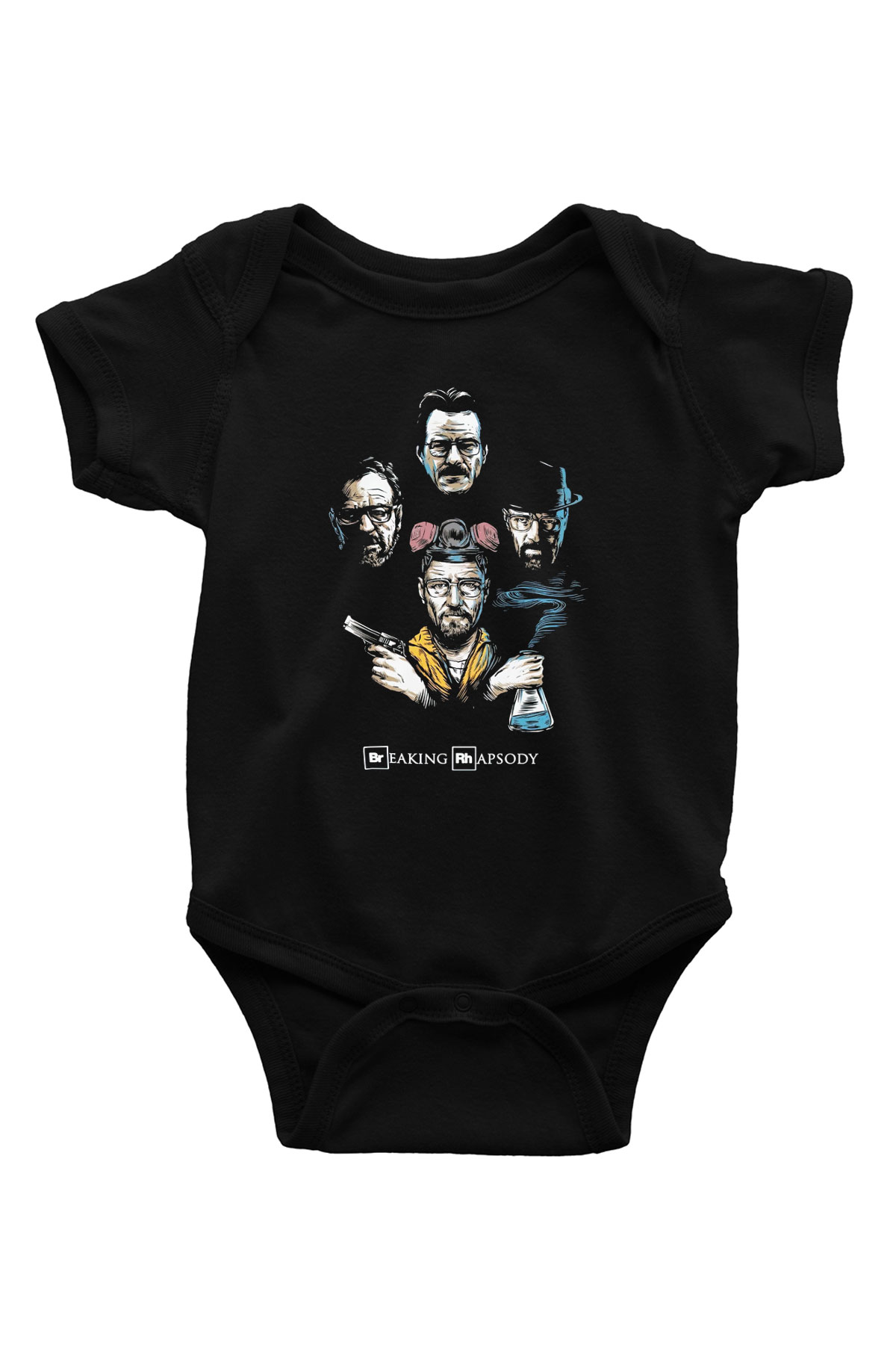 Breaking Bad Heisenberg Baskılı Siyah Bebek Body - Zıbın