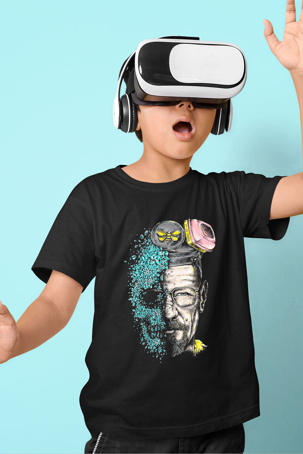 Breaking Bad Heisenberg Baskılı Siyah Unisex Çocuk Tişört