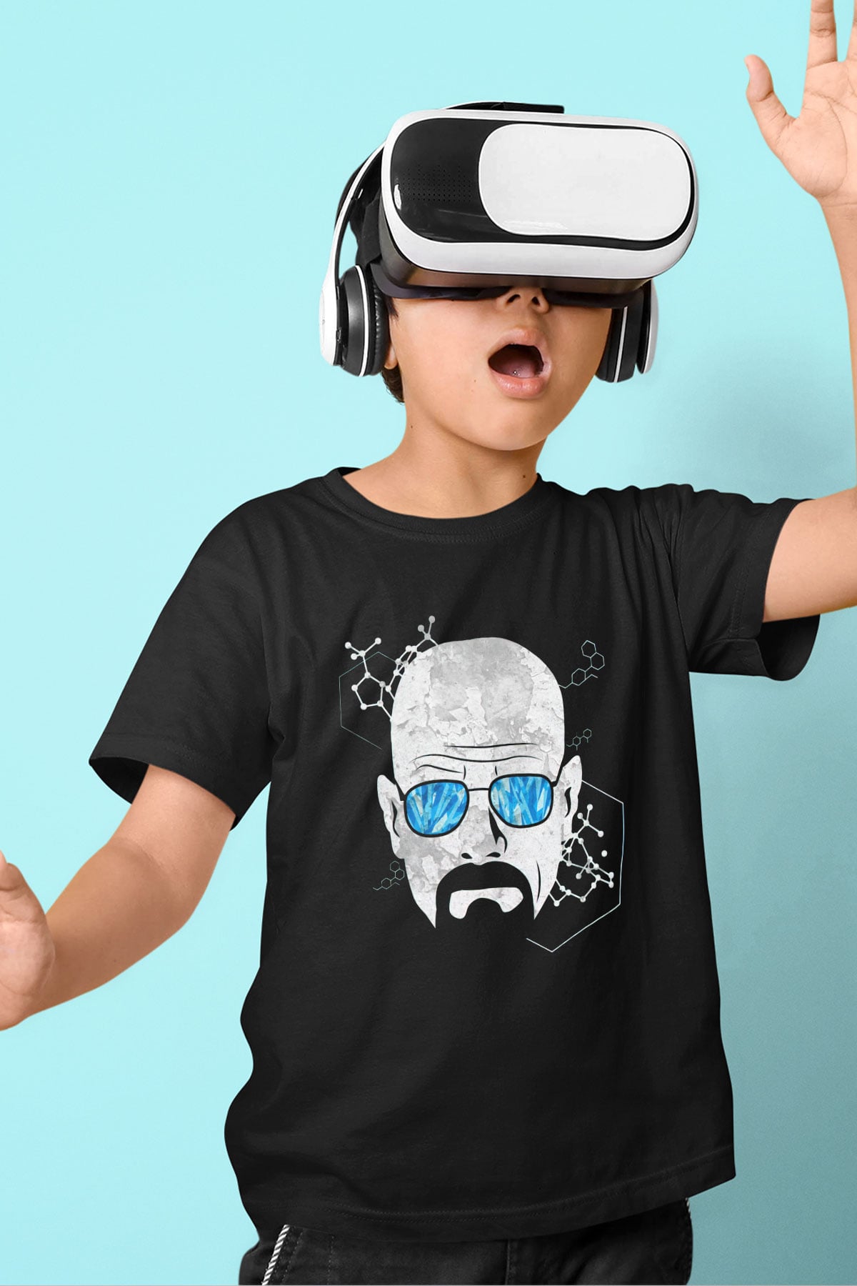Breaking Bad Heisenberg Baskılı Siyah Unisex Çocuk Tişört
