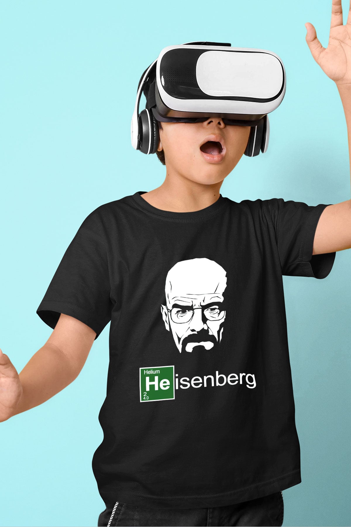 Breaking Bad Heisenberg Baskılı Siyah Unisex Çocuk Tişört