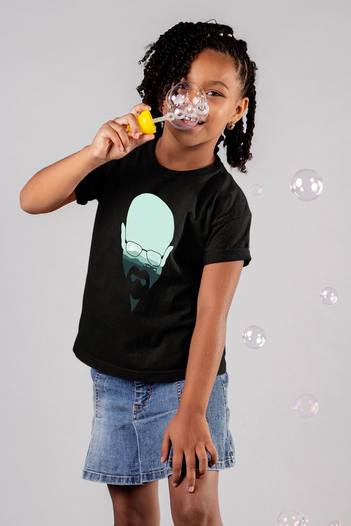 Breaking Bad Heisenberg Baskılı Siyah Unisex Çocuk Tişört