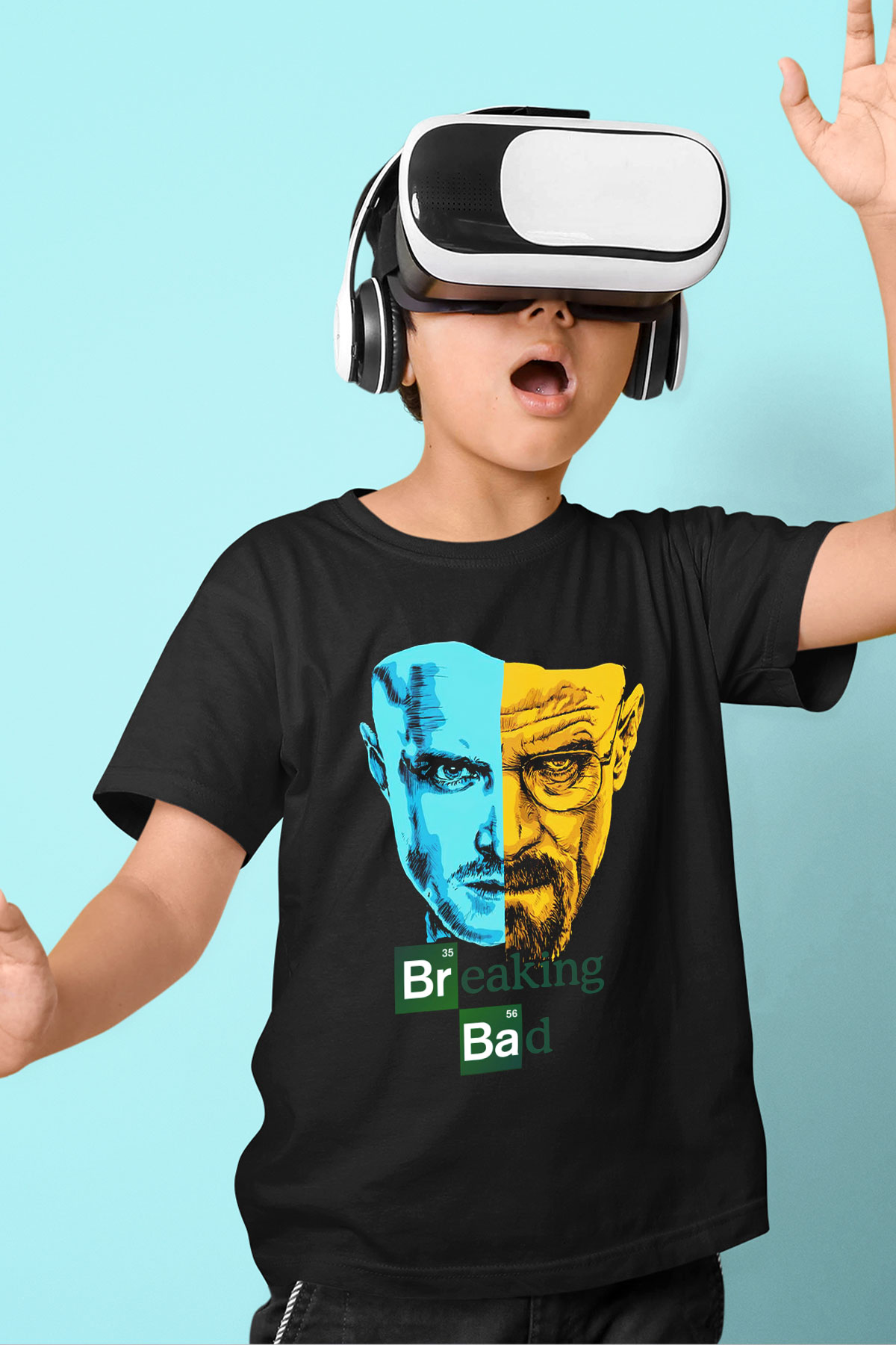 Breaking Bad Heisenberg Baskılı Siyah Unisex Çocuk Tişört
