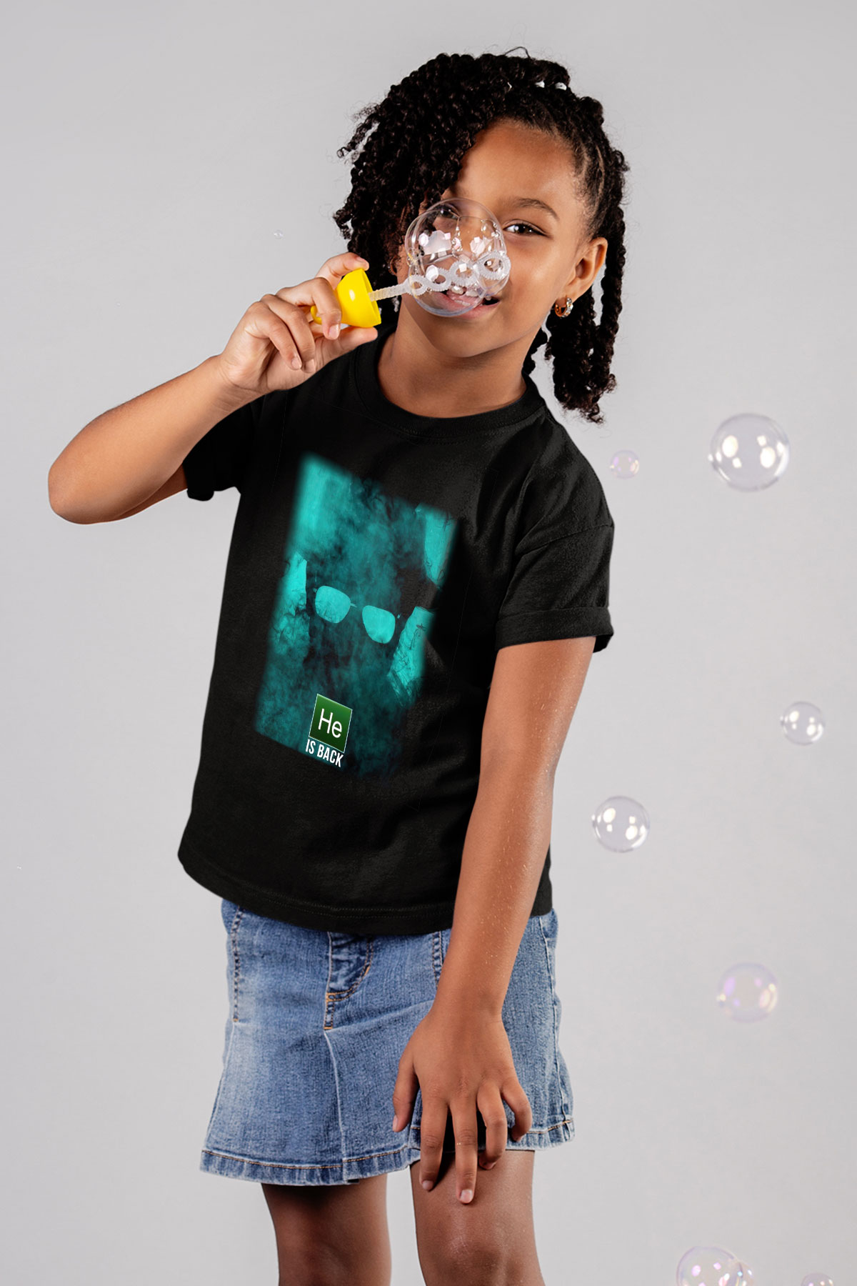 Breaking Bad Heisenberg Baskılı Siyah Unisex Çocuk Tişört