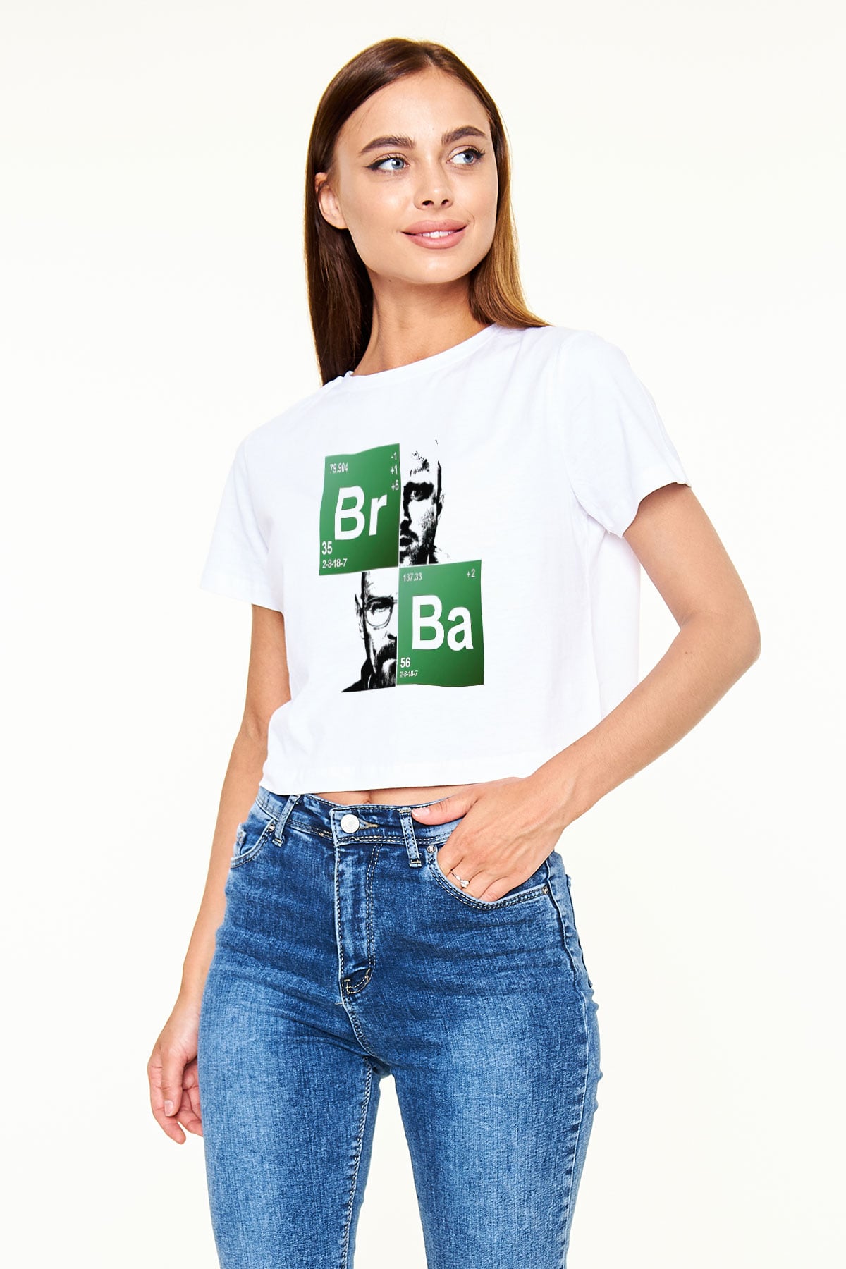 Breaking Bad Heisenberg Beyaz Croptop Tişört