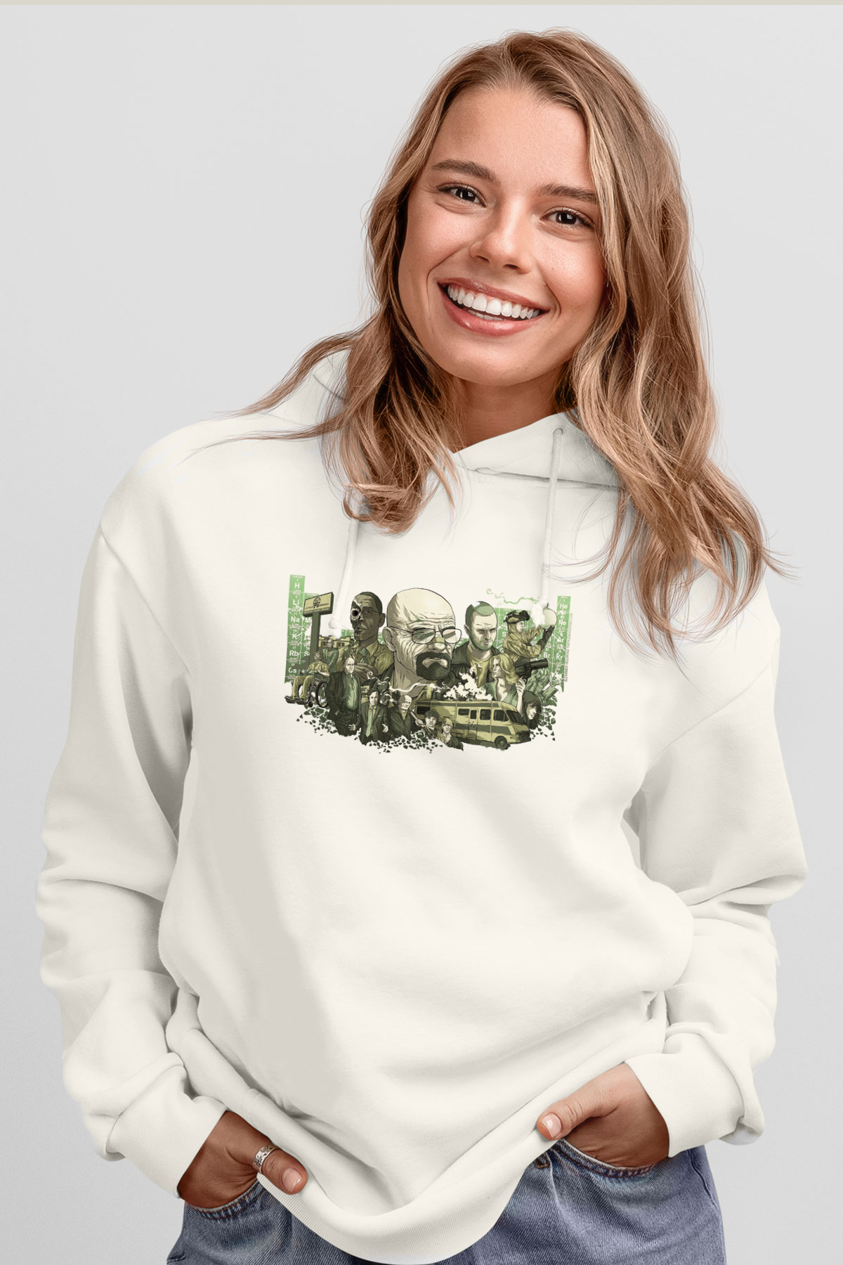 Breaking Bad Heisenberg Beyaz Unisex Hoodie