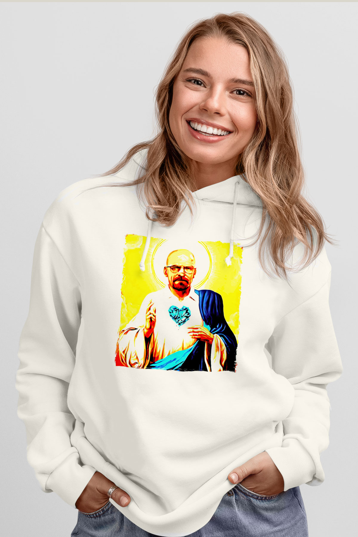 Breaking Bad Heisenberg Beyaz Unisex Hoodie