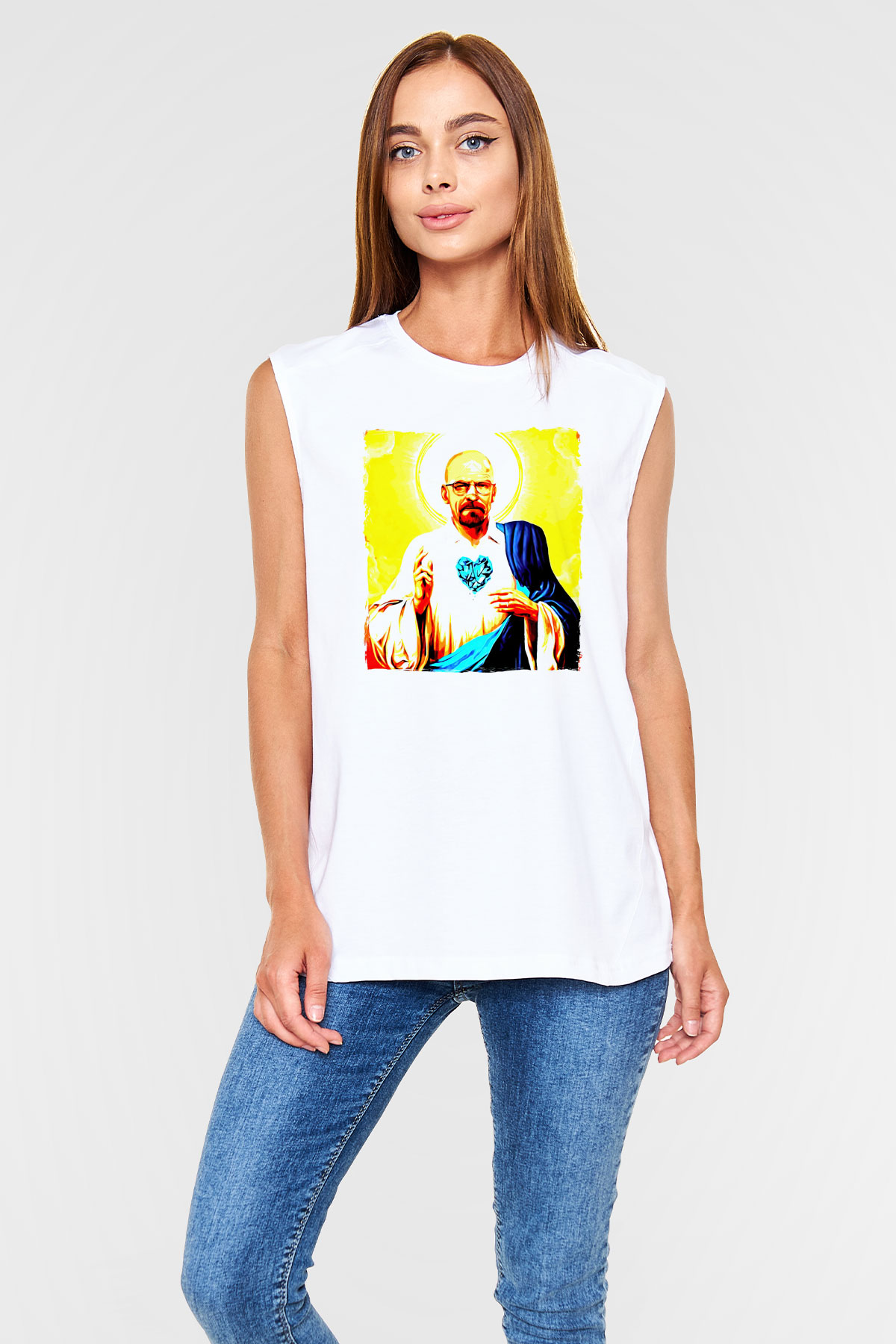 Breaking Bad Heisenberg Beyaz Unisex Kolsuz Tişört