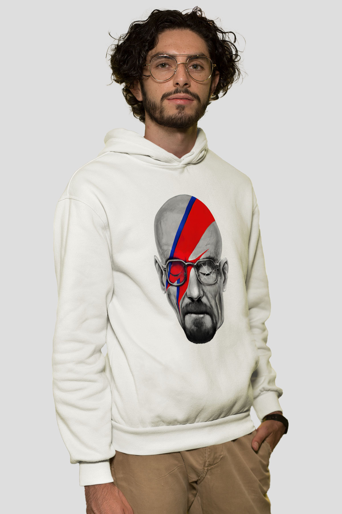 Breaking Bad Heisenberg Beyaz Unisex Kapşonlu Sweatshirt