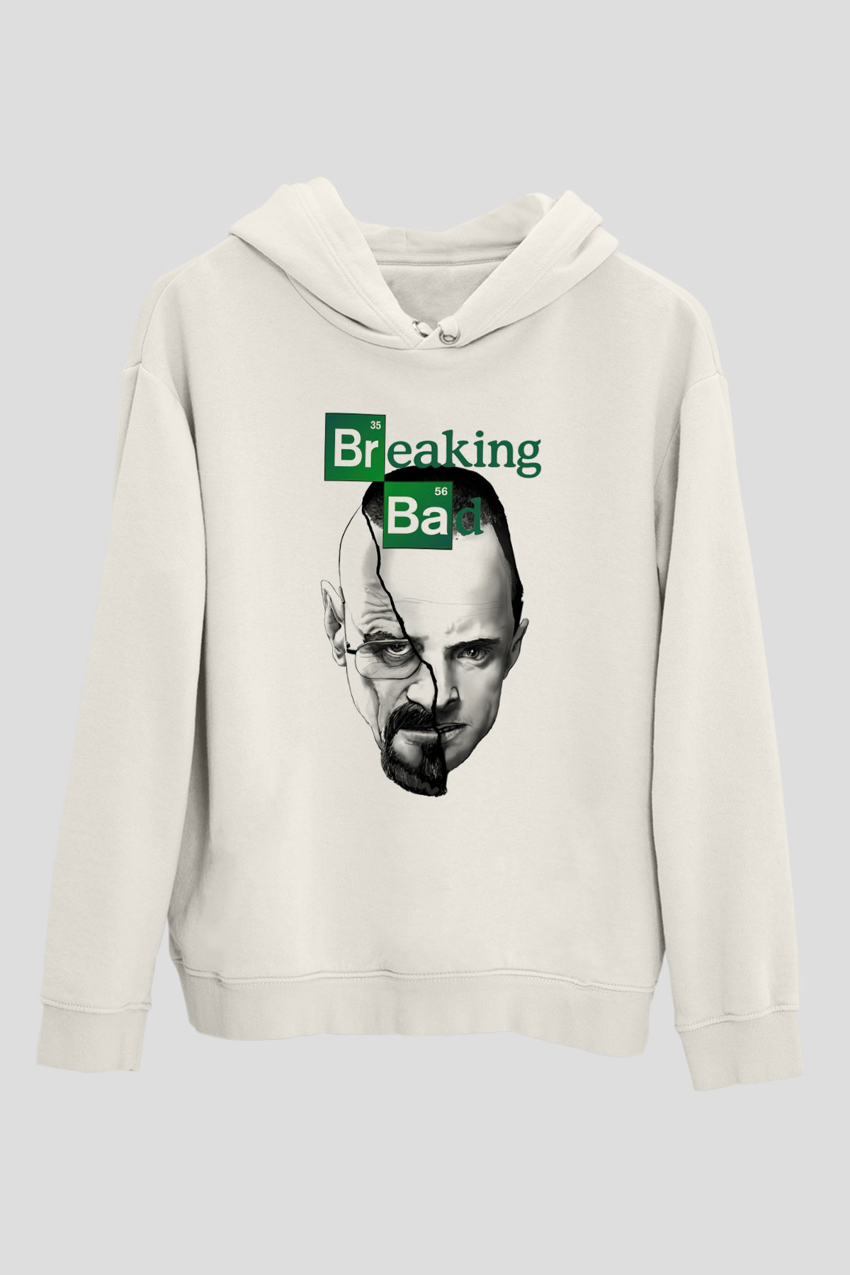 Breaking Bad Heisenberg Beyaz Unisex Kapşonlu Sweatshirt