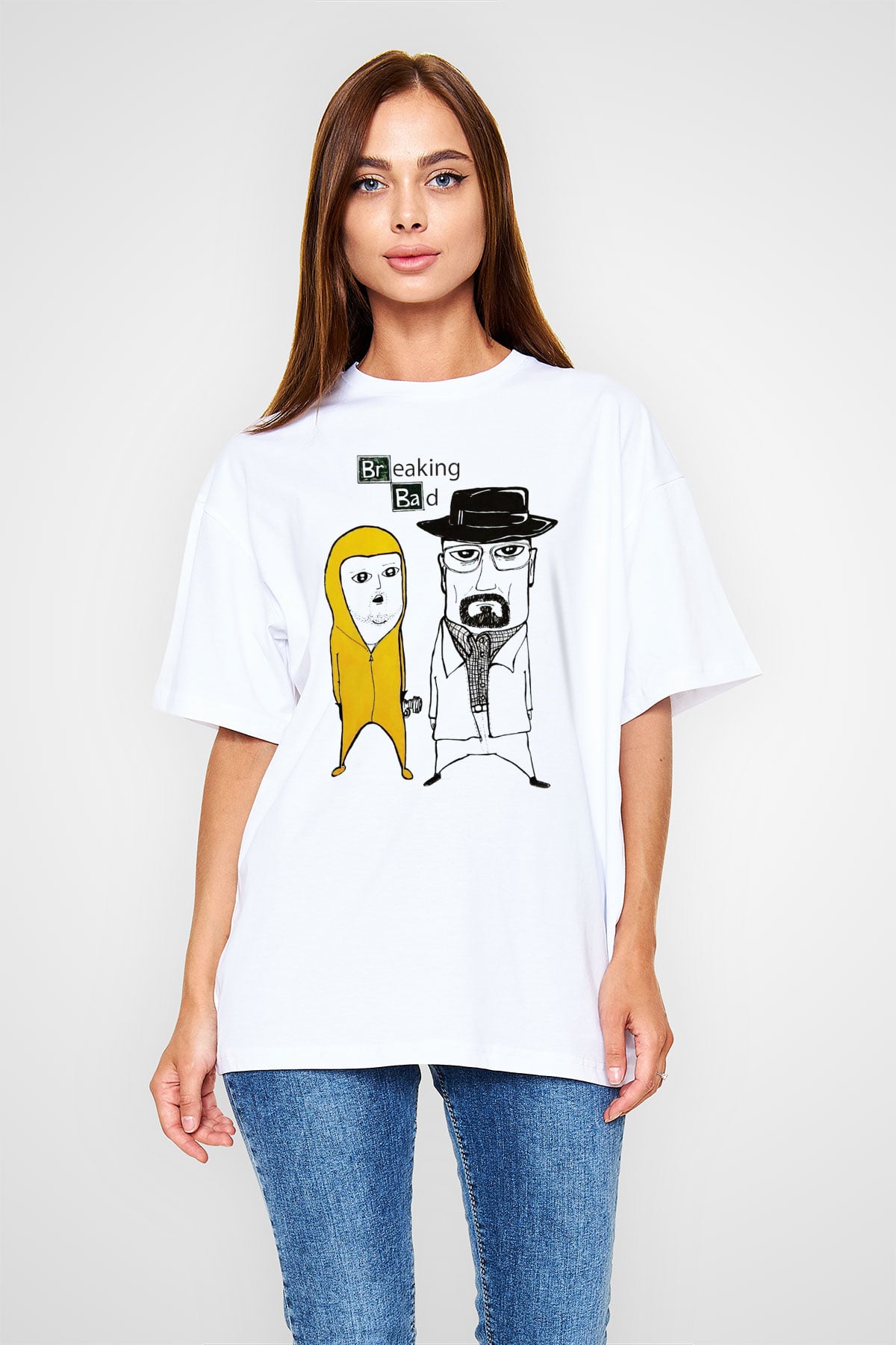Breaking Bad Heisenberg Beyaz Unisex Oversize Tişört T-Shirt