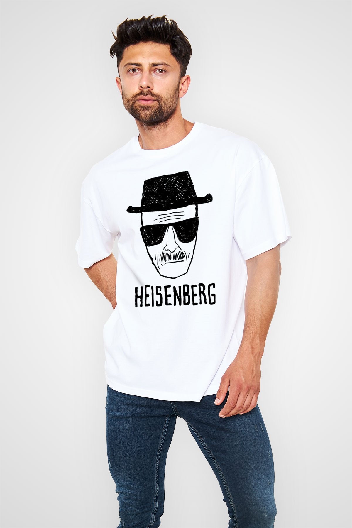 Breaking Bad Heisenberg Beyaz Unisex Oversize Tişört T-Shirt