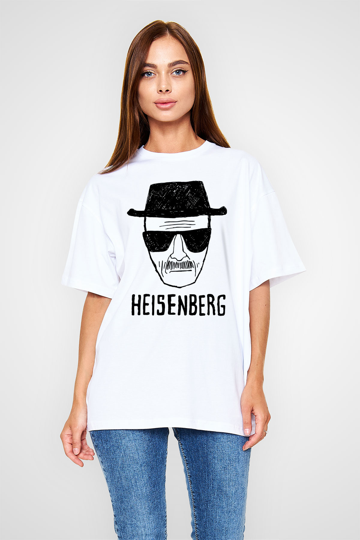 Breaking Bad Heisenberg Beyaz Unisex Oversize Tişört T-Shirt