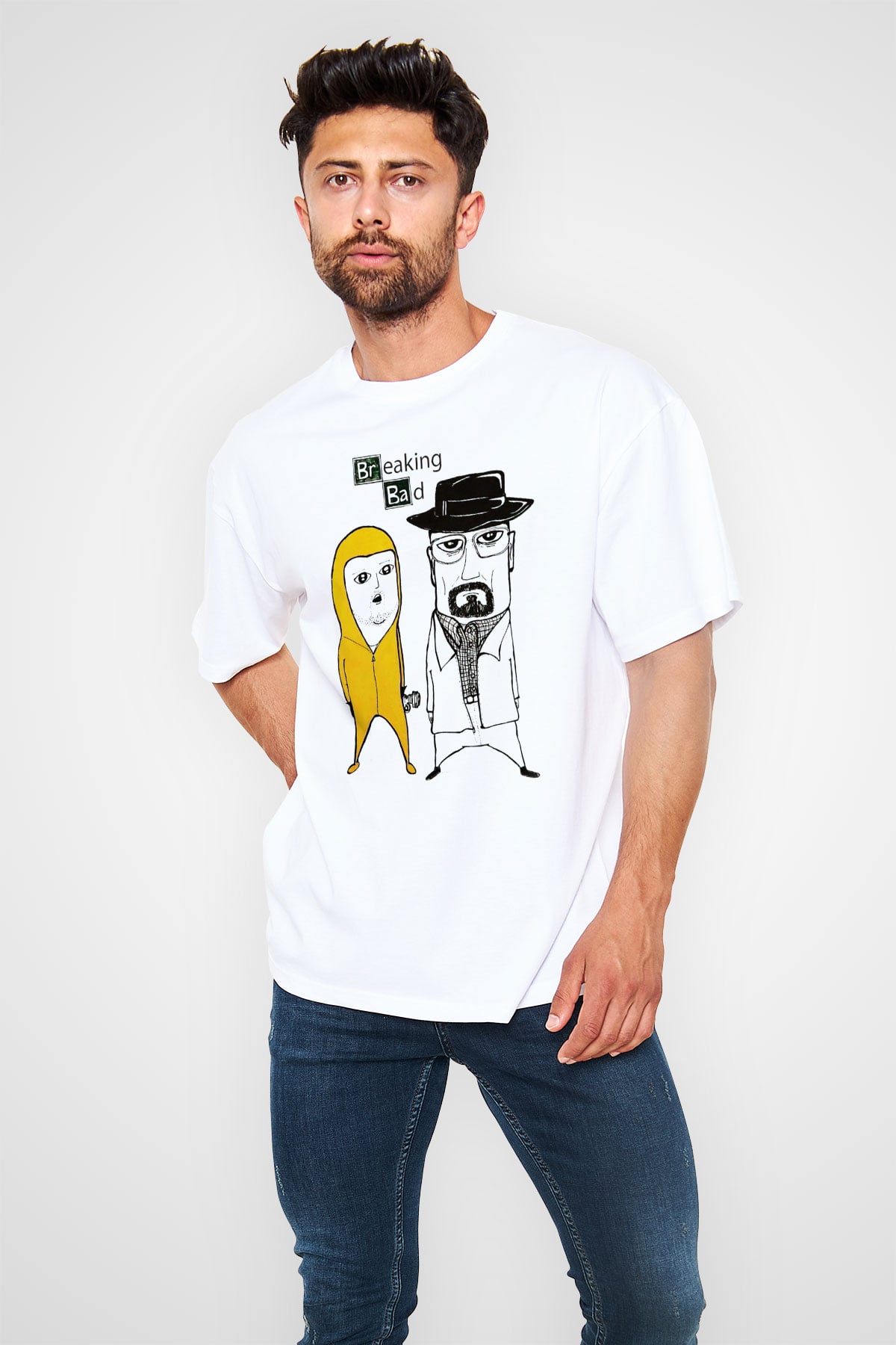 Breaking Bad Heisenberg Beyaz Unisex Oversize Tişört T-Shirt