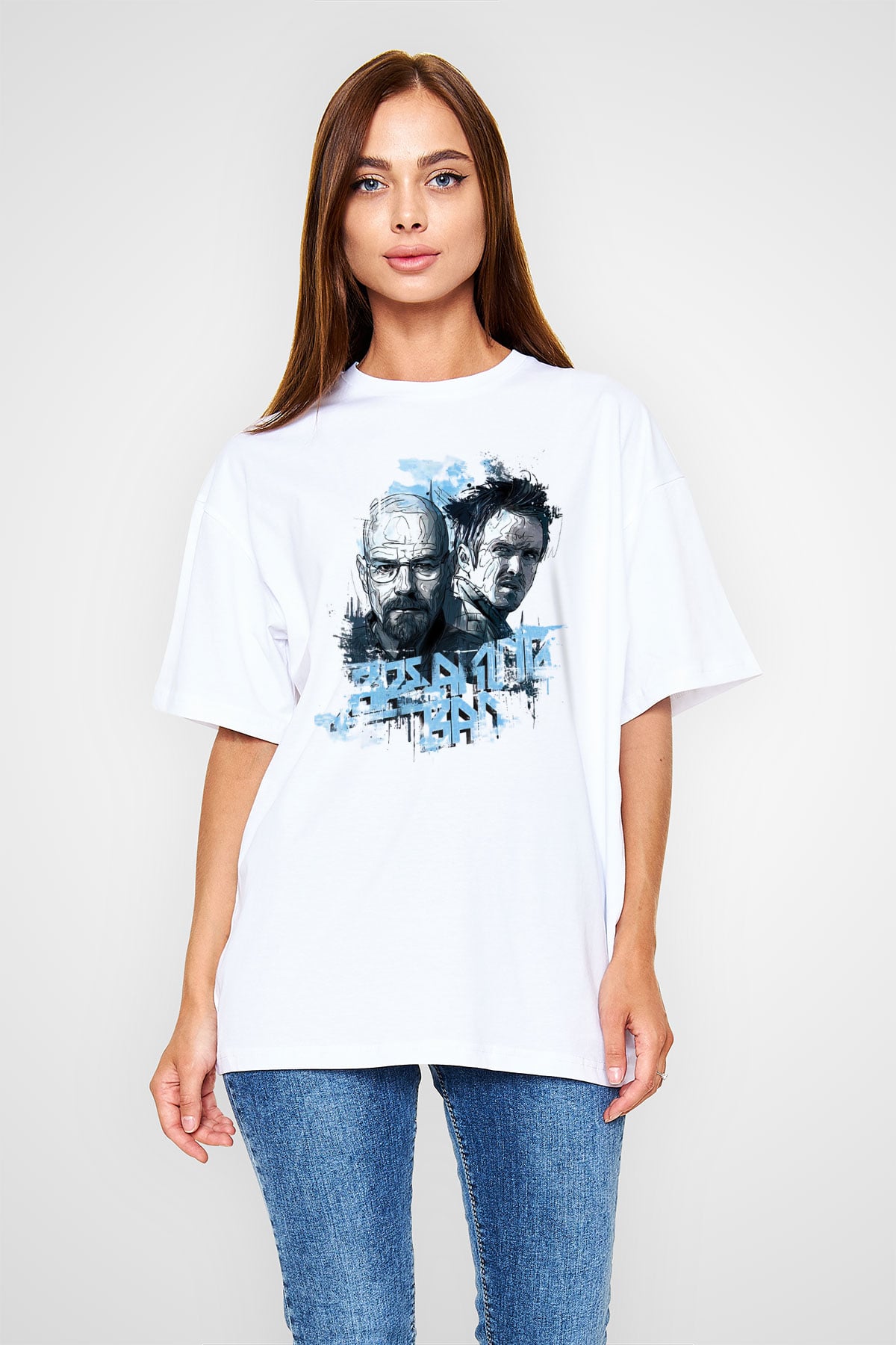 Breaking Bad Heisenberg Beyaz Unisex Oversize Tişört T-Shirt