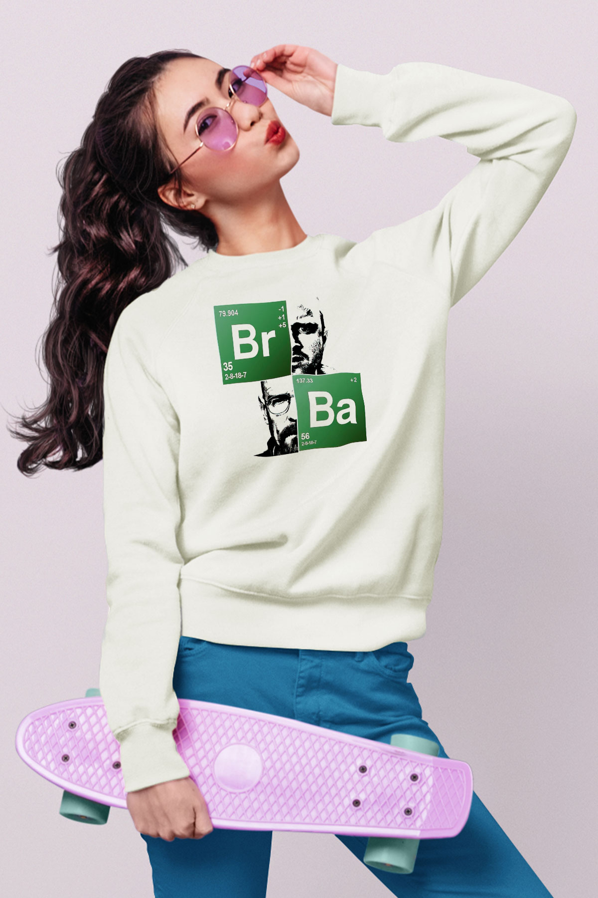 Breaking Bad Heisenberg Beyaz Unisex Sweatshirt