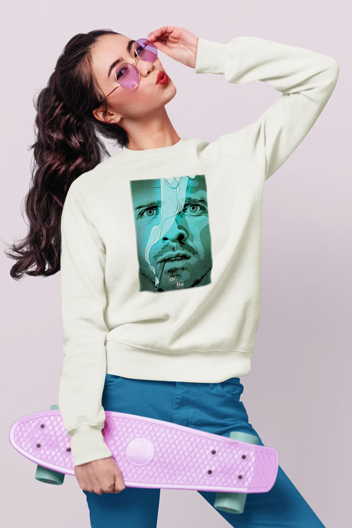Breaking Bad Heisenberg Beyaz Unisex Sweatshirt