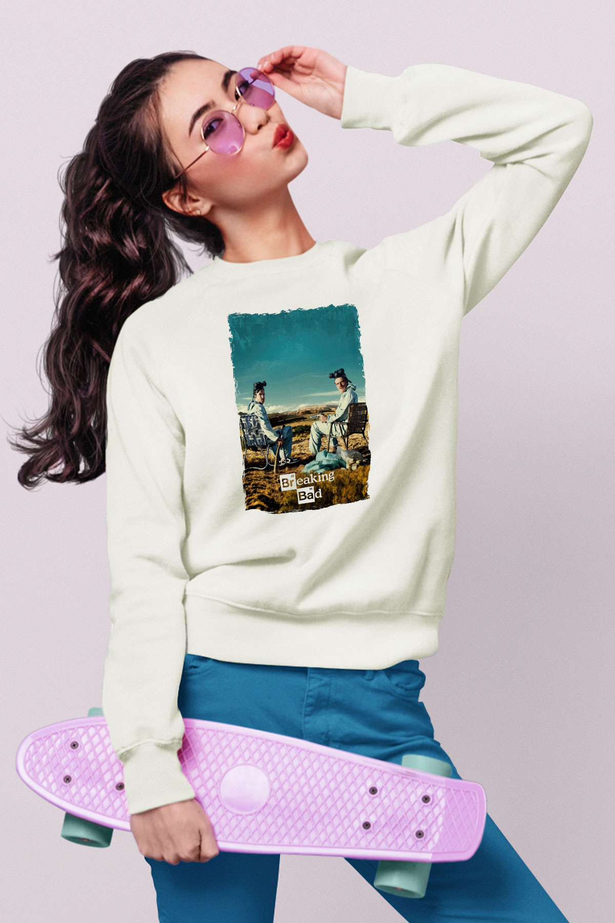 Breaking Bad Heisenberg Beyaz Unisex Sweatshirt