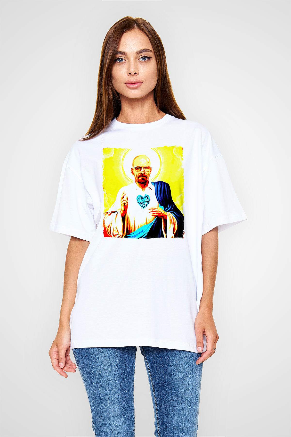 Breaking Bad Heisenberg Beyaz Oversize Tişört Oversize T-shirt