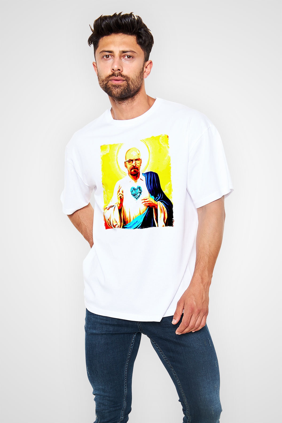 Breaking Bad Heisenberg Beyaz Oversize Tişört Oversize T-shirt