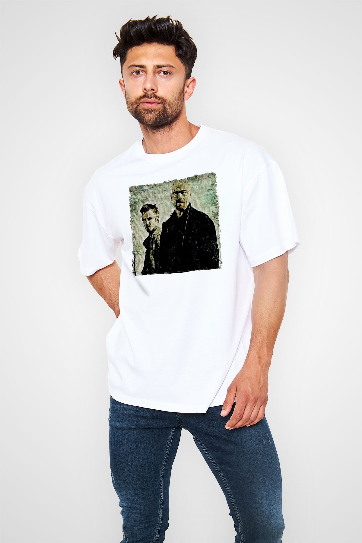 Breaking Bad Heisenberg Beyaz Oversize Tişört Oversize T-shirt