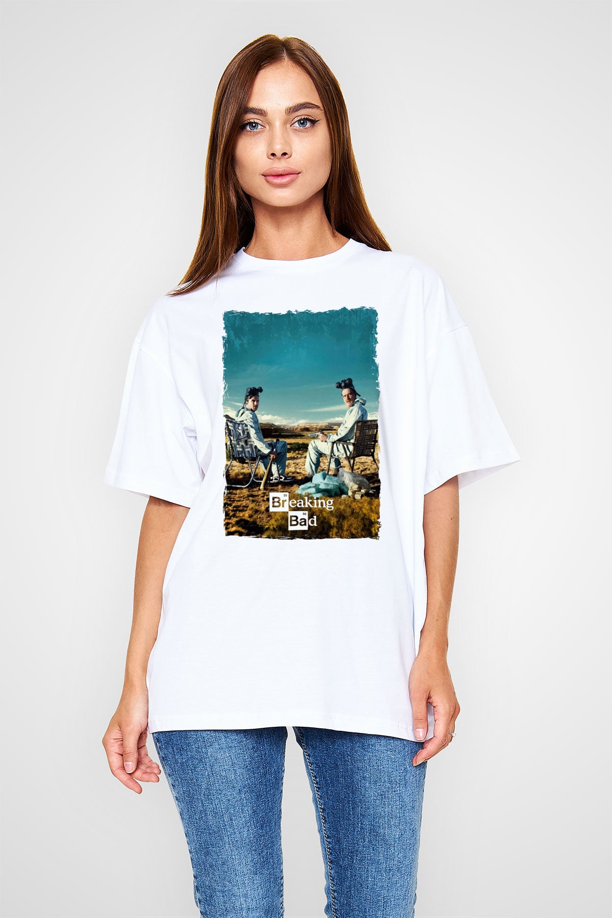 Breaking Bad Heisenberg Beyaz Oversize Tişört Oversize T-shirt