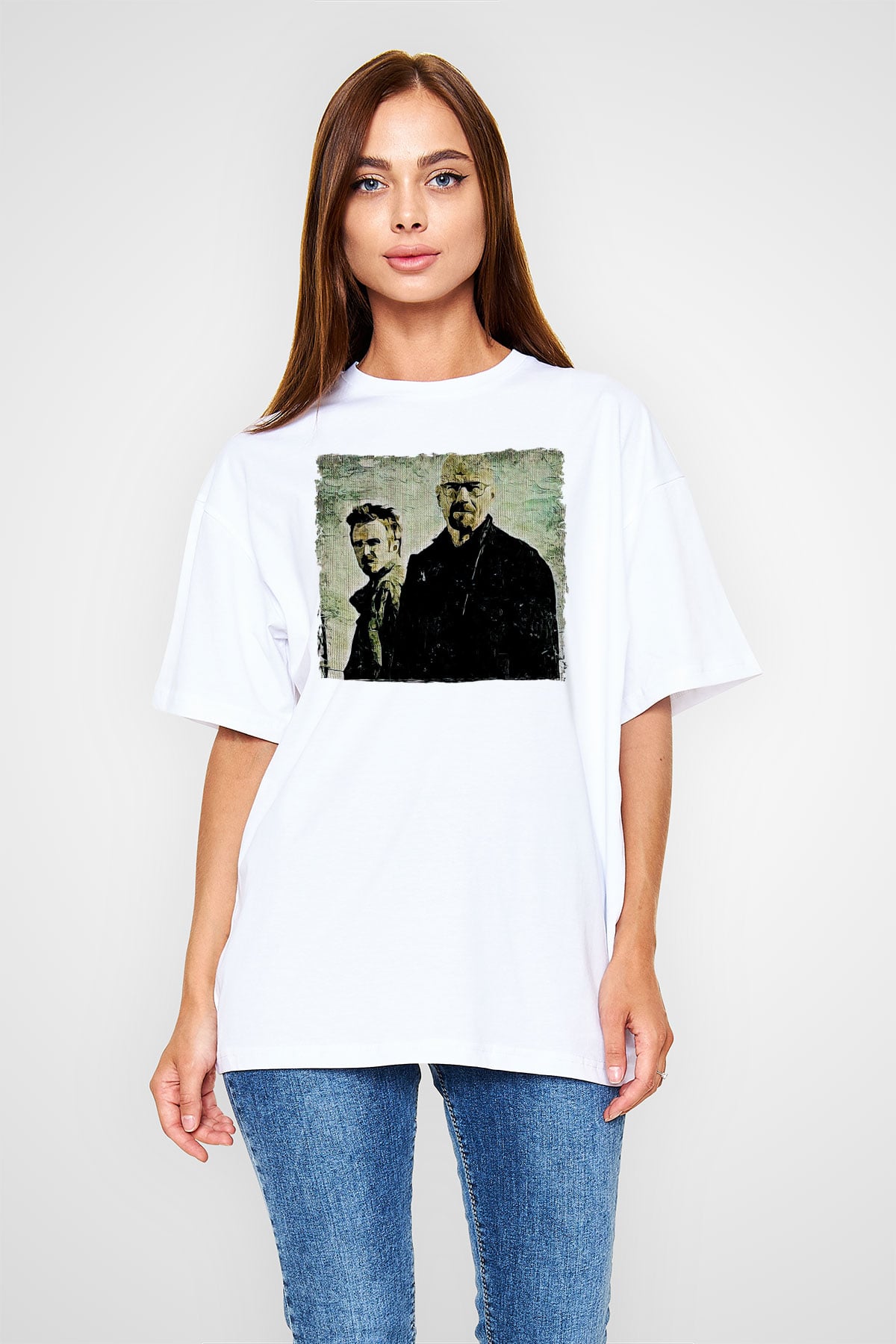 Breaking Bad Heisenberg Beyaz Oversize Tişört Oversize T-shirt