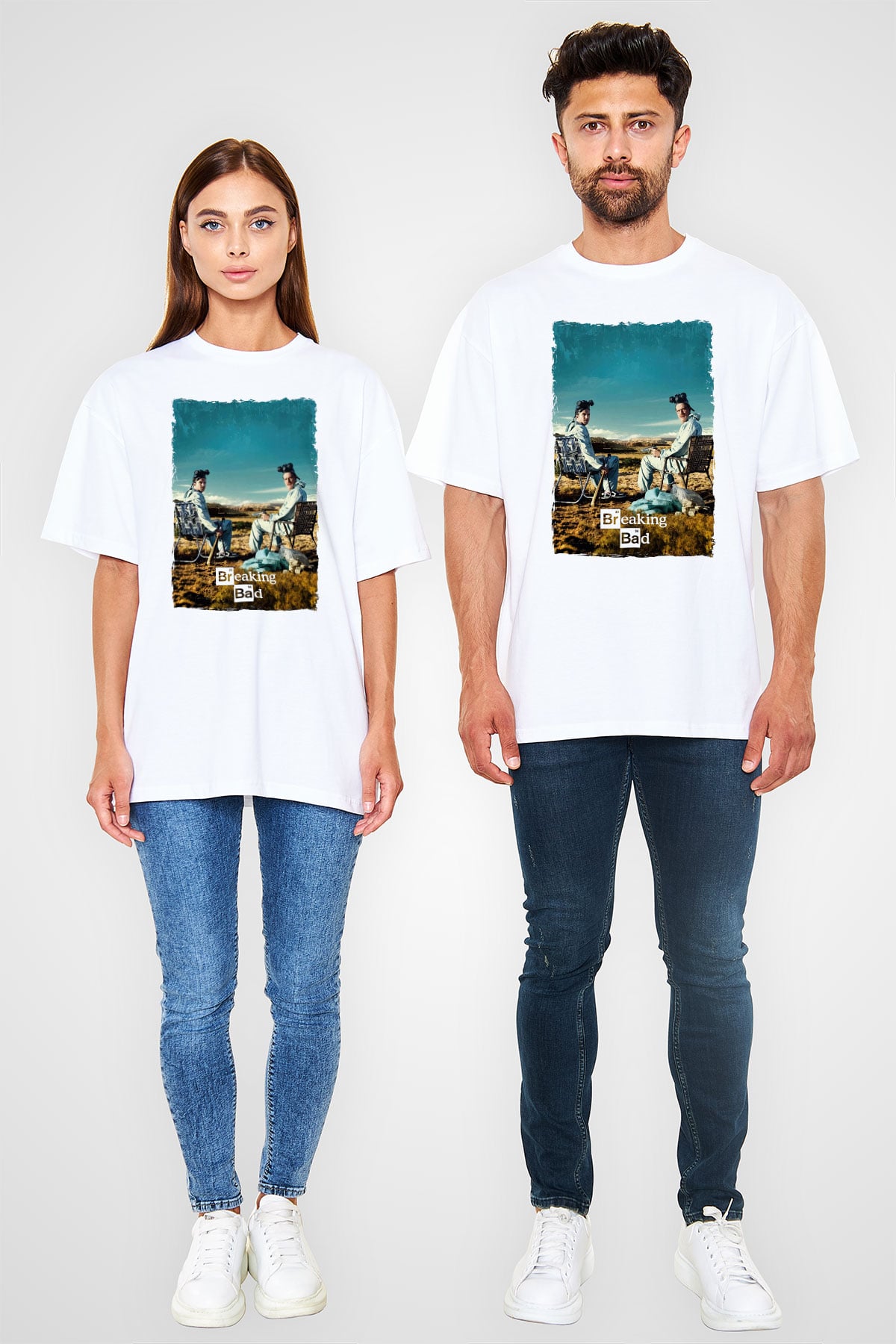 Breaking Bad Heisenberg Beyaz Oversize Tişört Oversize T-shirt