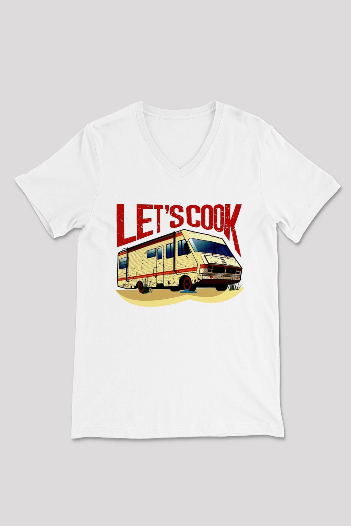Breaking Bad Heisenberg Beyaz Unisex V Yaka Tişört