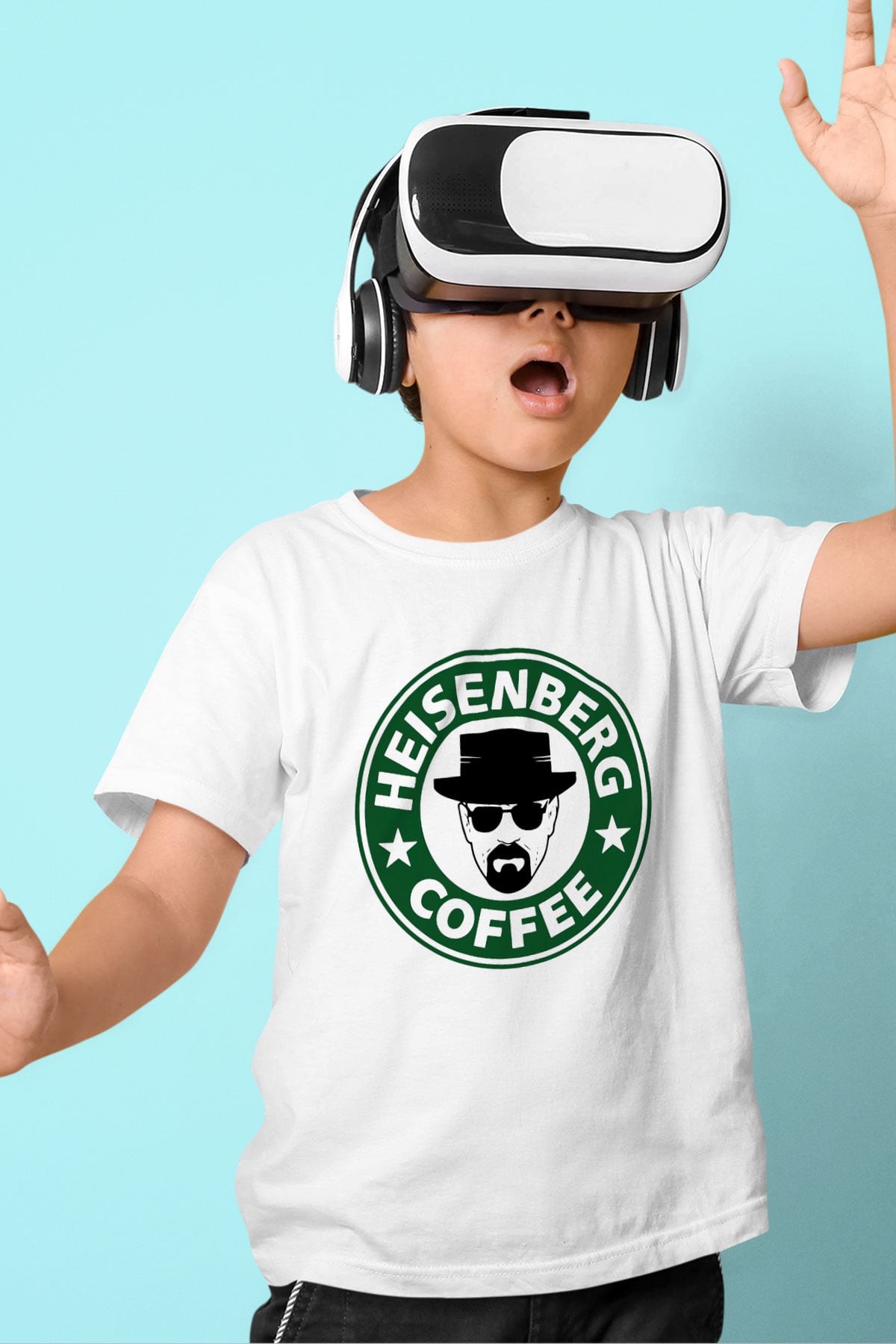 Breaking Bad Heisenberg Heisenberg Coffe Baskılı Beyaz Unisex Çocuk Tişört