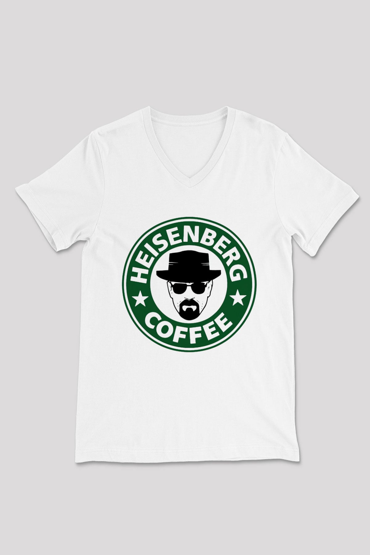 Breaking Bad Heisenberg Heisenberg Coffe Beyaz Unisex V Yaka Tişört T-Shirt