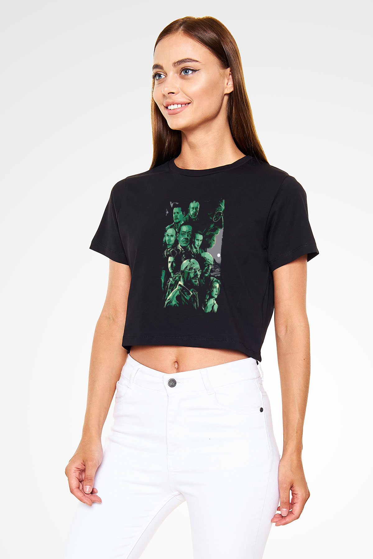 Breaking Bad Heisenberg Siyah  Crop Top Tişört