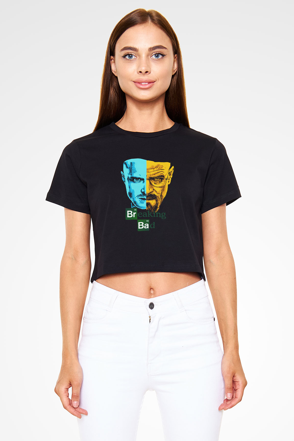 Breaking Bad Heisenberg Siyah Crop Top Tişört