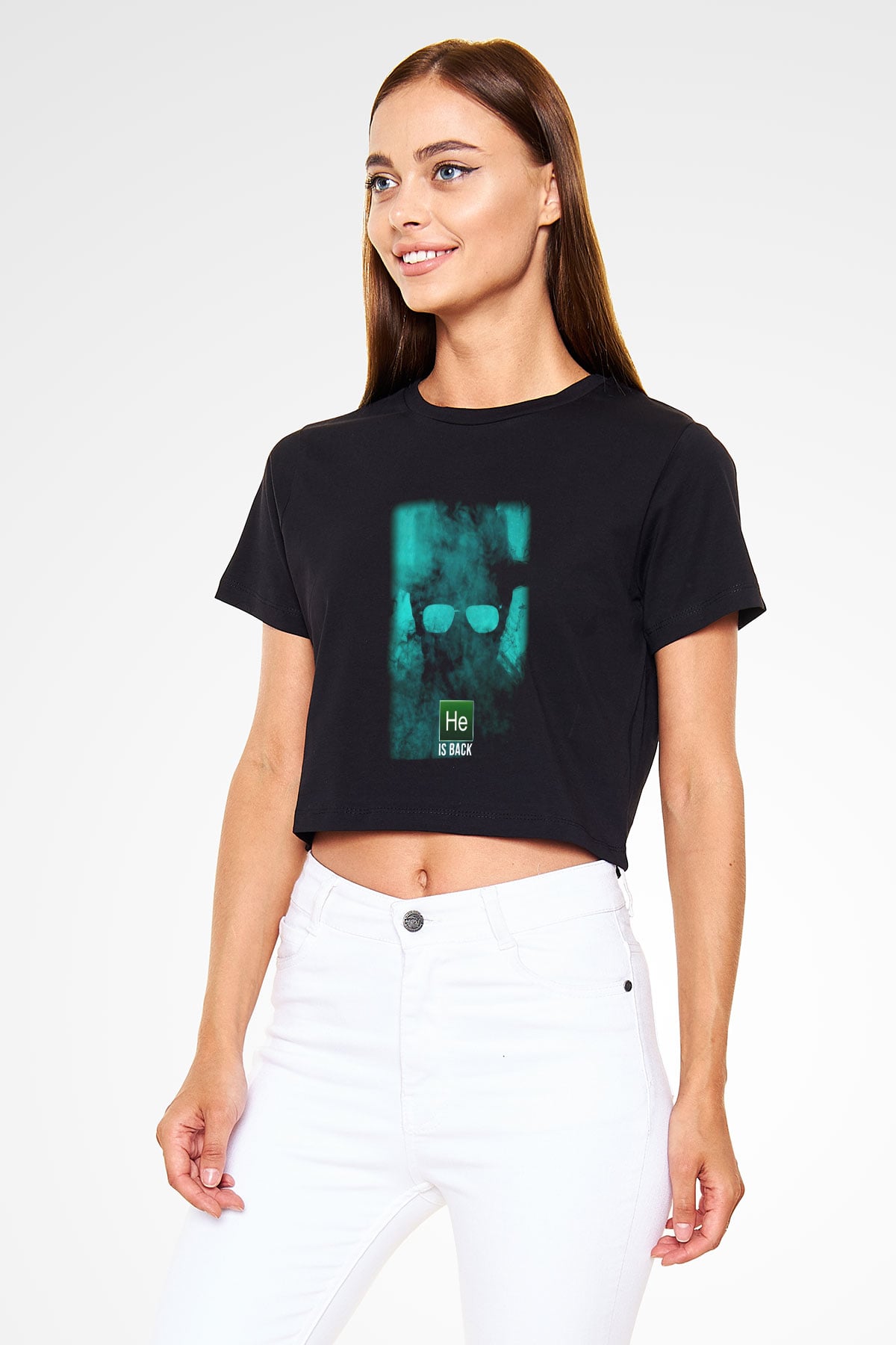 Breaking Bad Heisenberg Siyah Crop Top Tişört