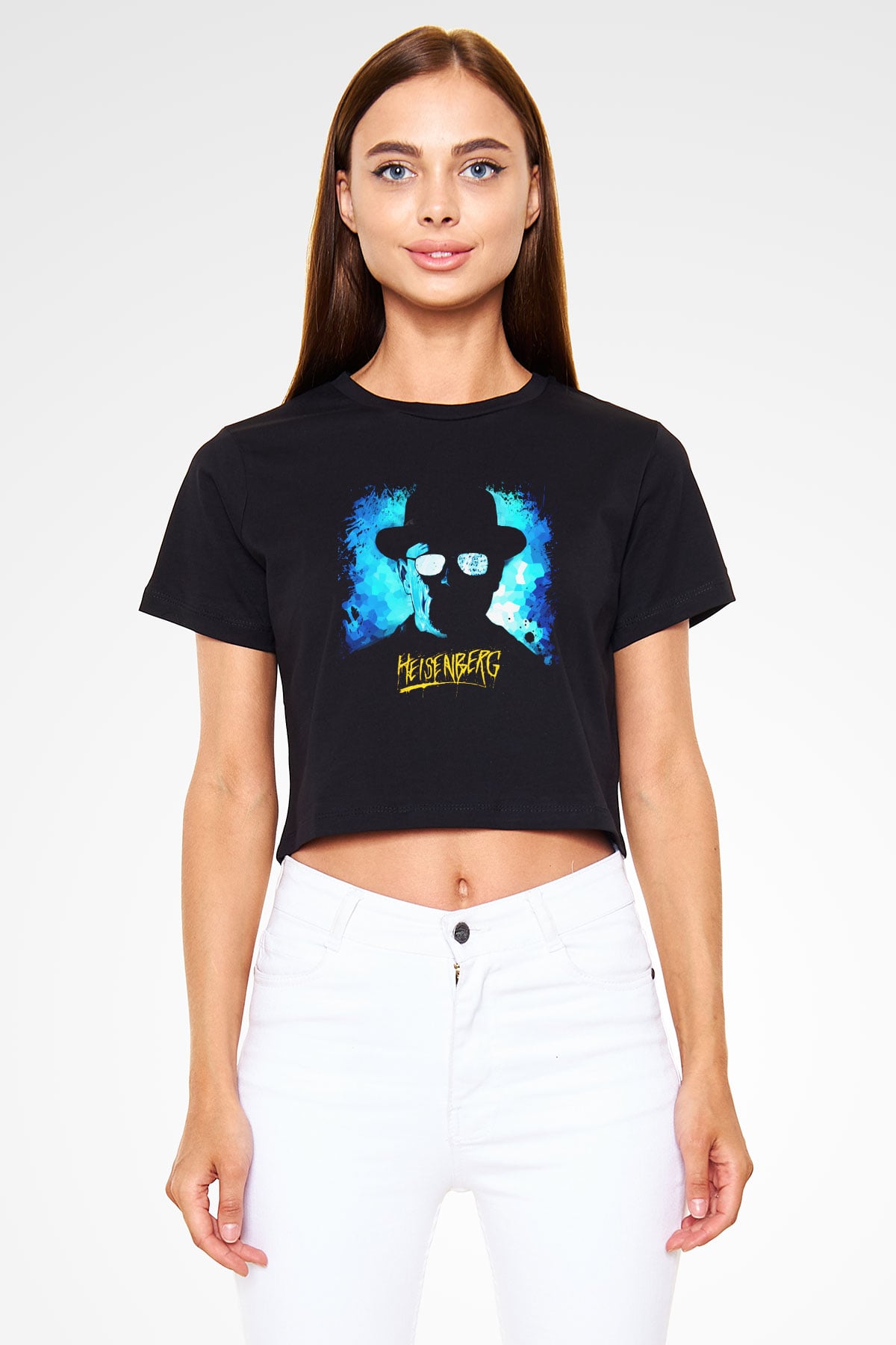 Breaking Bad Heisenberg Siyah Crop Top Tişört