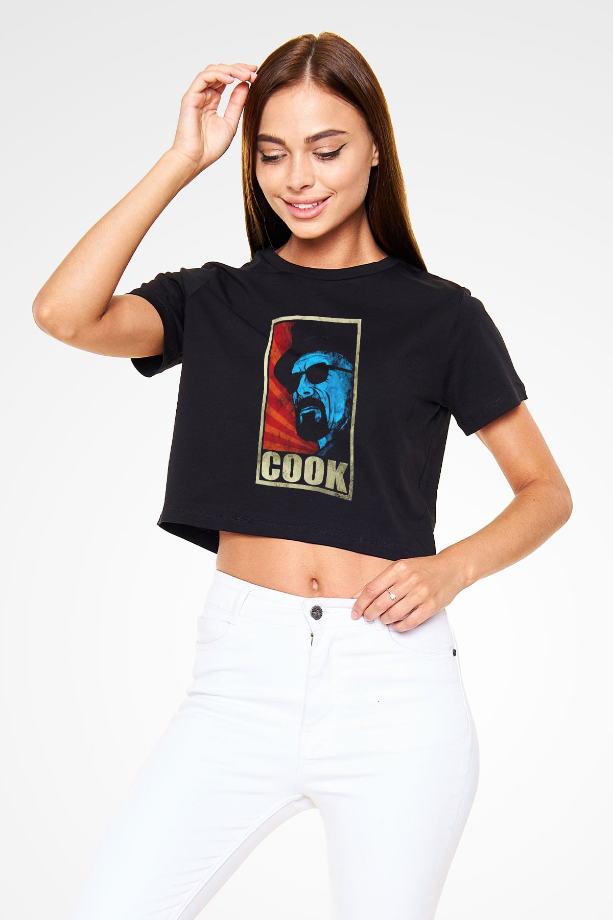Breaking Bad Heisenberg Siyah Crop Top Tişört