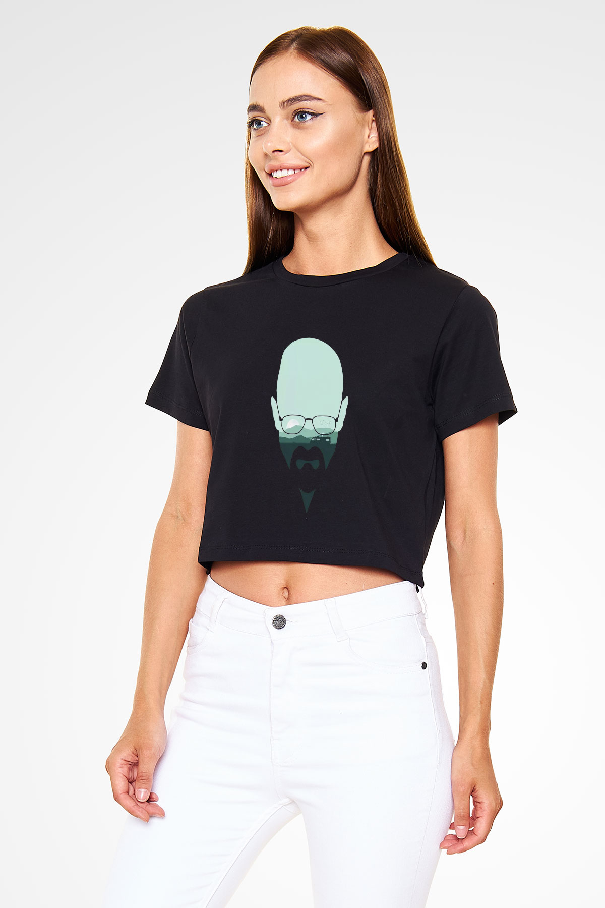 Breaking Bad Heisenberg Siyah Crop Top Tişört